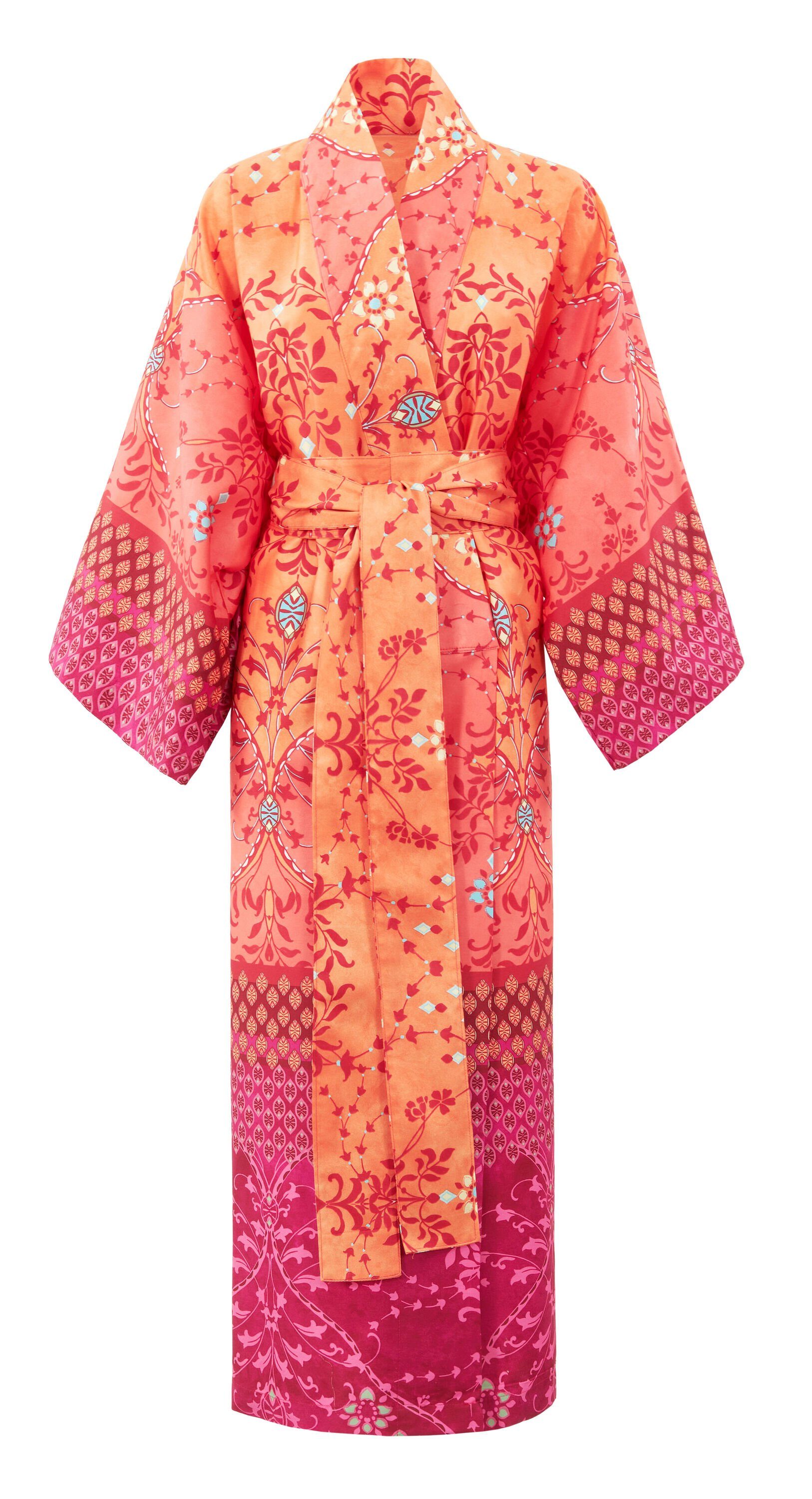 Bassetti Kimono ORTIGIA, Baumwolle, Schnürverschluss, aus satinierter Baumwolle ORANGE | Damen Bademäntel