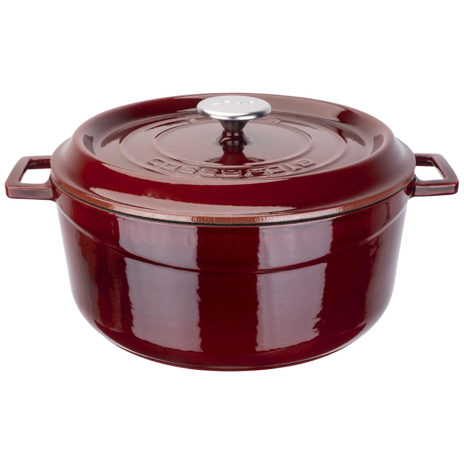 LAVA Topf-Set LAVA Gusseisentopf mit Deckel, emailliert, Ø 28 cm, 6,71 Liter, Gusseisen (2-tlg), emailliertes Gusseisen, backofengeeignet