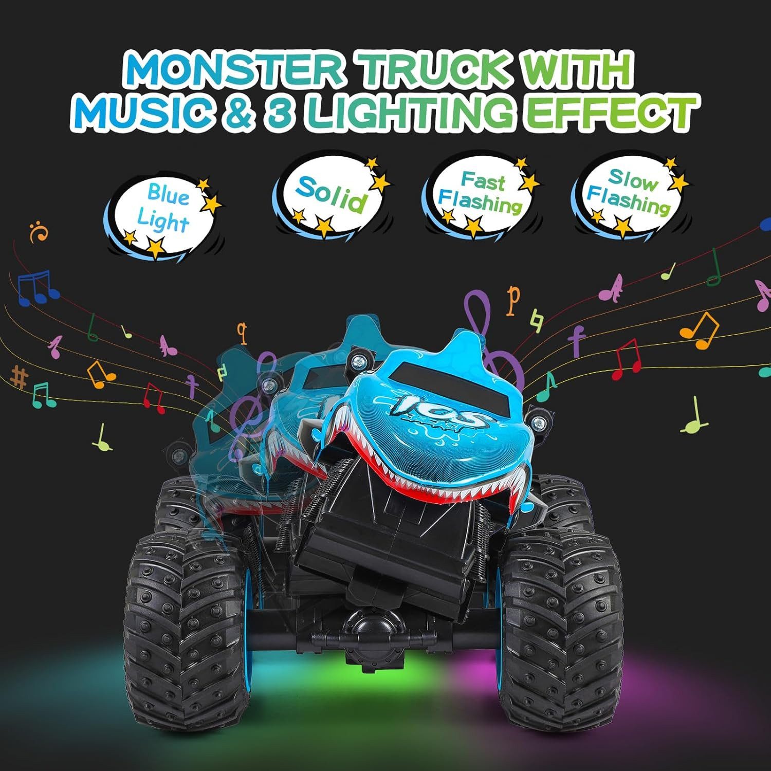 Thumbnail - ZEUOPQ RC-Auto Ferngesteuertes Auto 2,4GHz RC Monstertruck mit Aufrecht Gehen blau (1-St), Geländefahrzeug 1:20, 360°Dre...