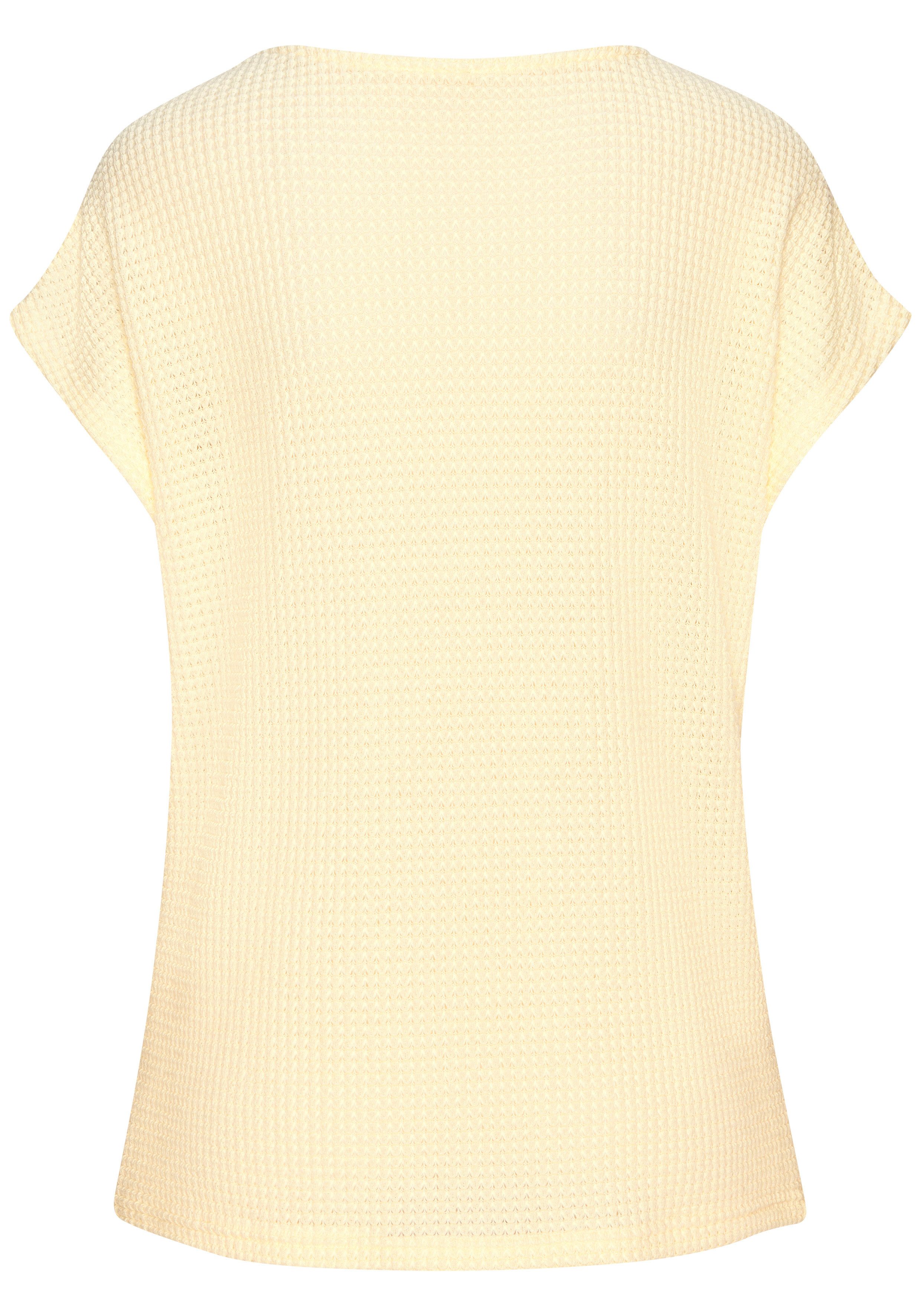Vivance Kurzarmshirt aus bügelfreiem Waffelstrick