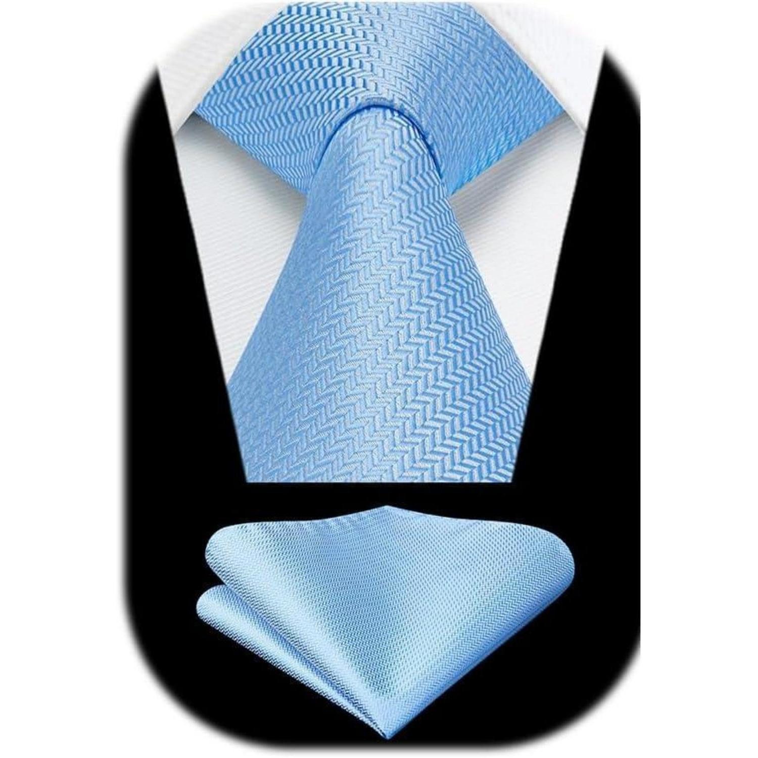 Krawatte Krawatte Herren Hochzeit Einstecktuch Set Einfarbig Formell Blau