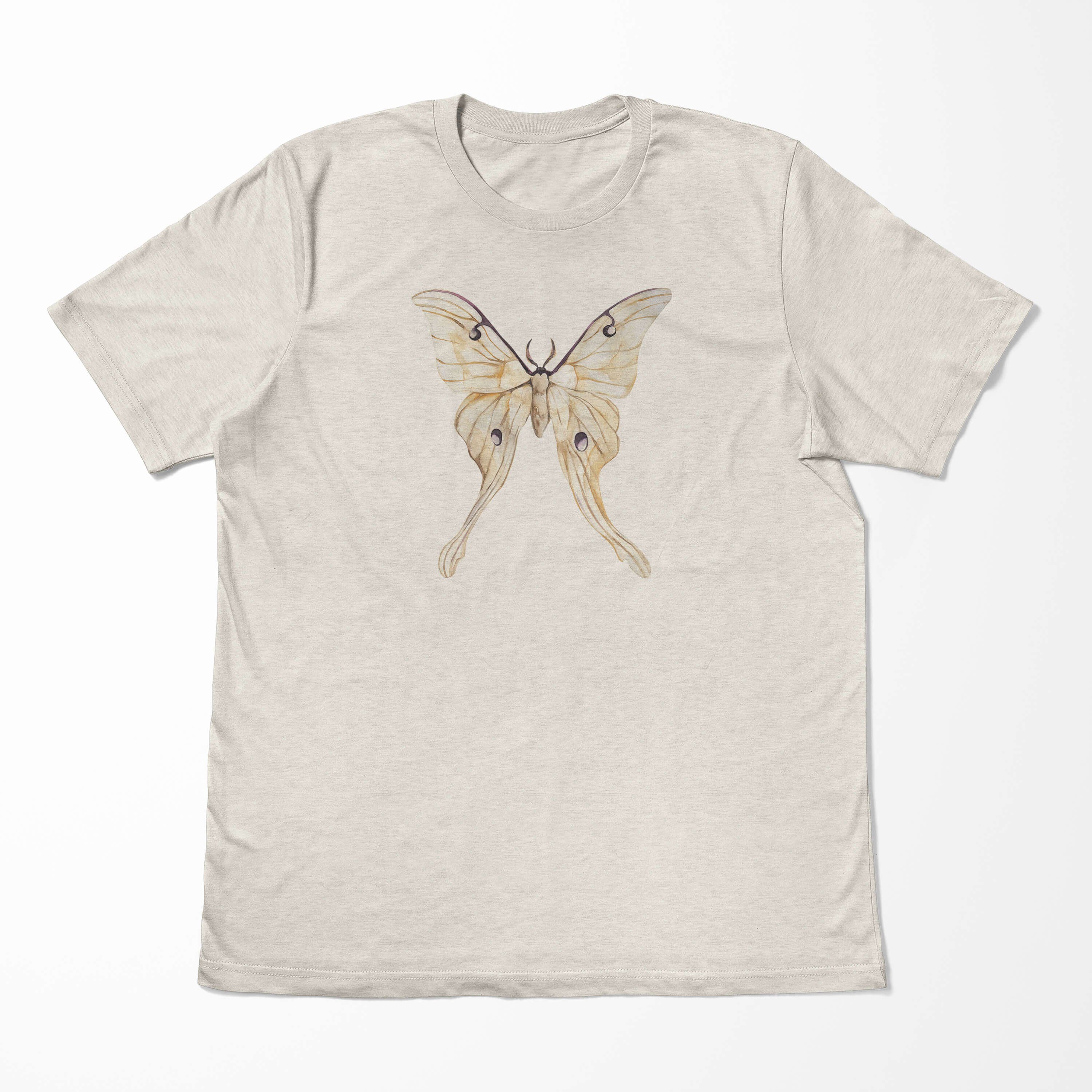 Sinus Art T-Shirt Herren Nachhaltig Organic Schmetterling Farbe T-Shirt (1-tlg) Motiv Aquarell Ökomo Shirt 100% Bio-Baumwolle