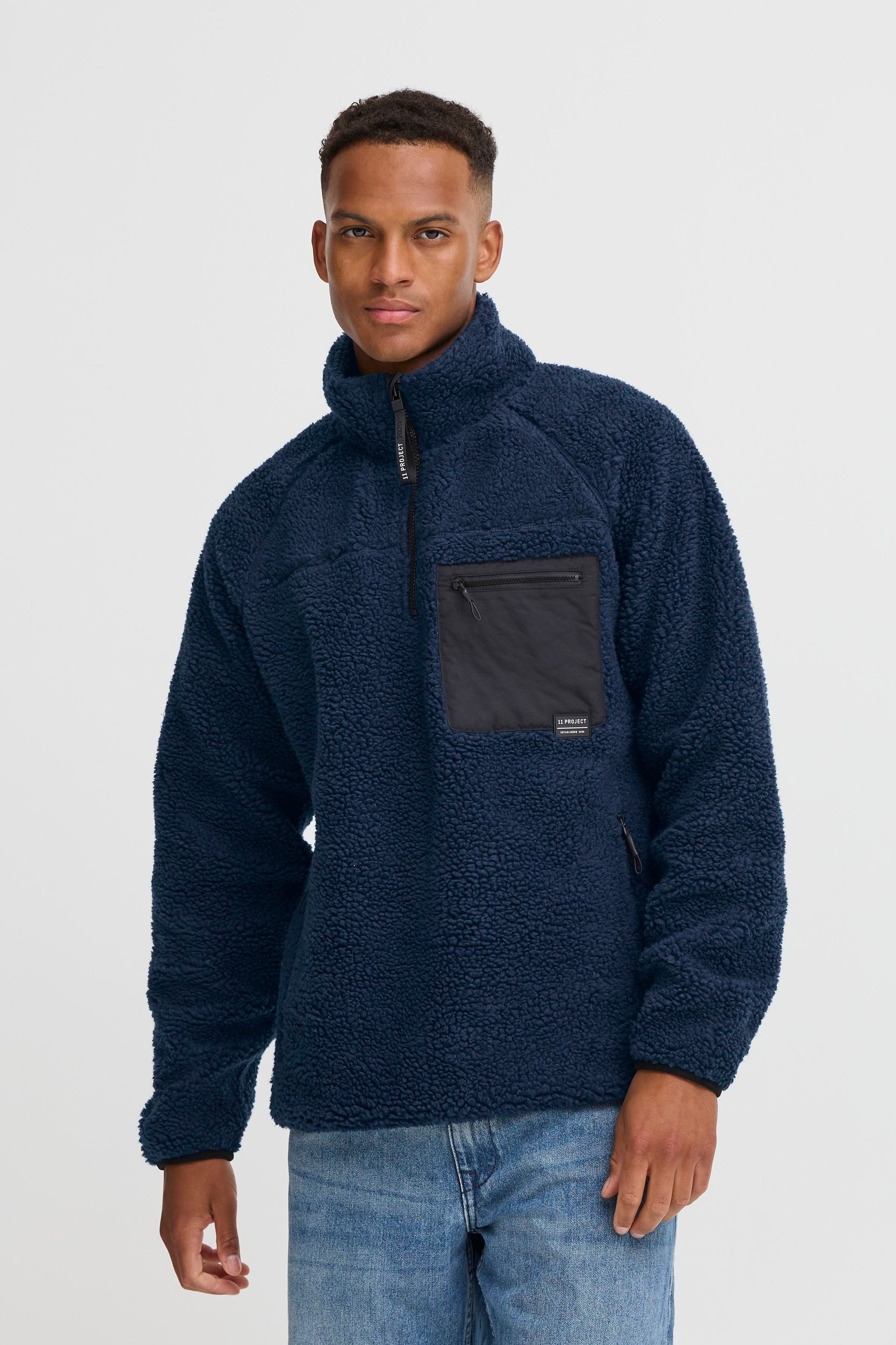 11 Project Trainingsjacke SDHprromel Praktischer Fleecepullover mit Reißver günstig online kaufen