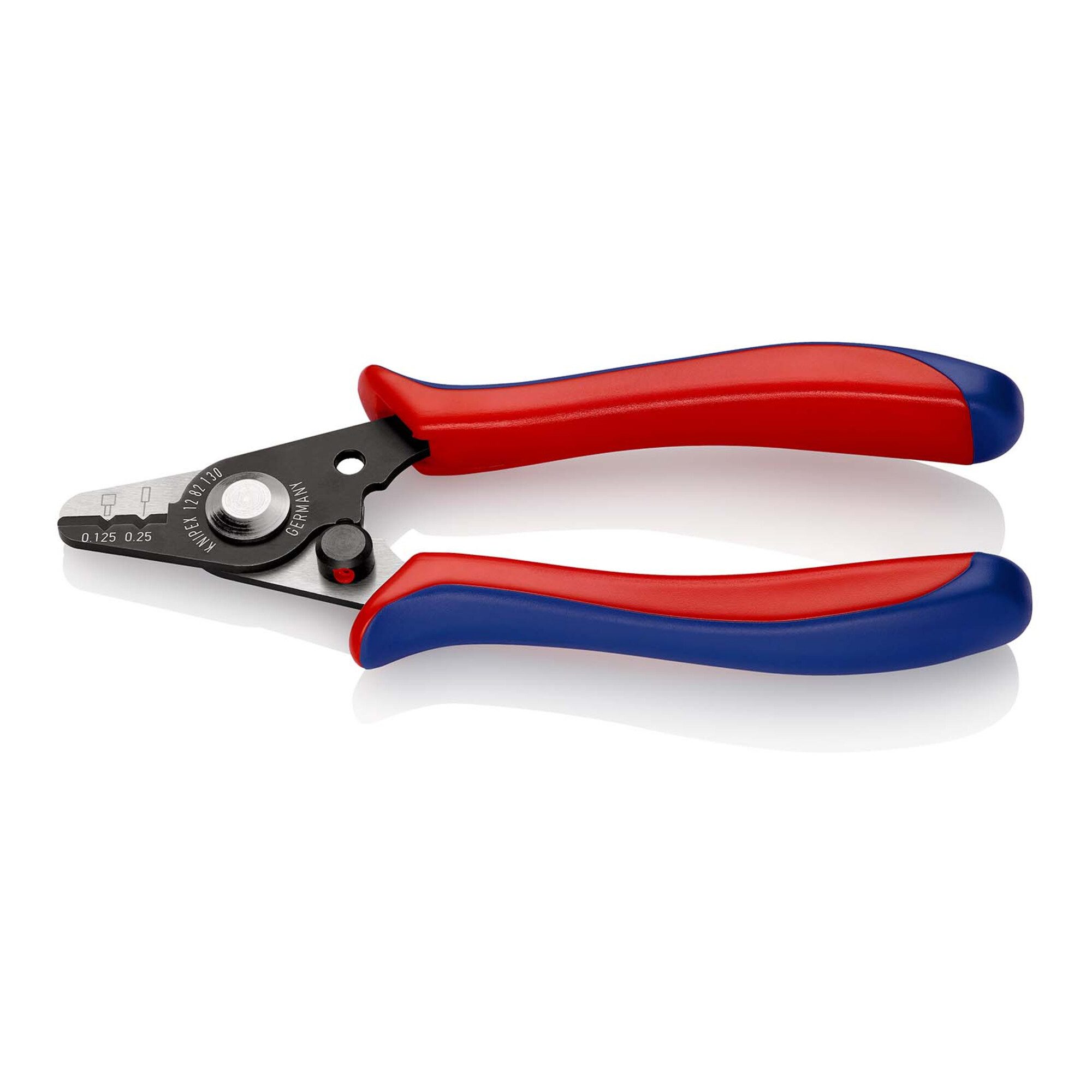 Knipex Abisolierzange KNIPEX 12 82 130 SB Abisolierzange für Glasfaserkabel mit Kunststoff-G