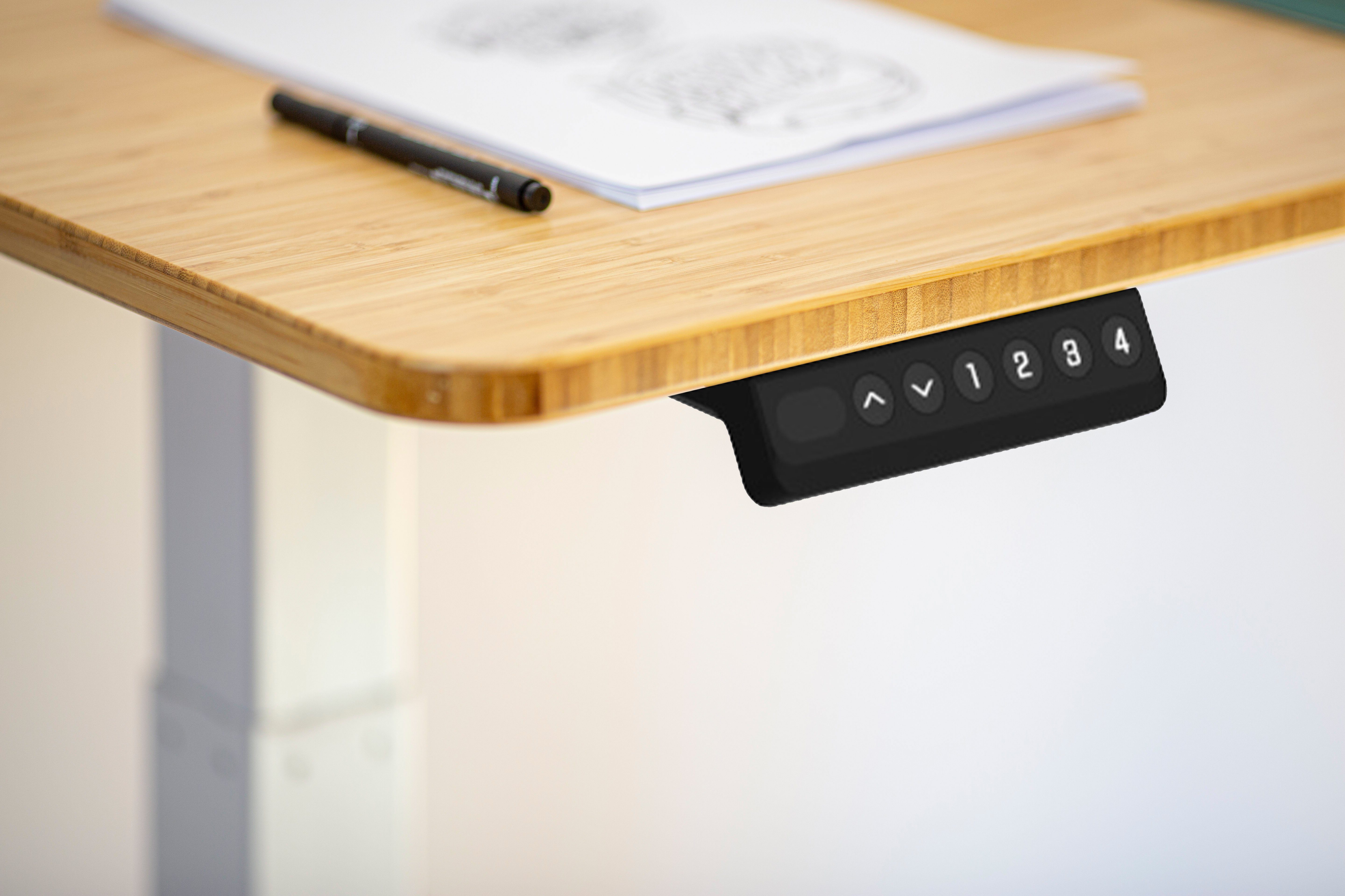 Tischplatte AGIl Weiße 120*60 Weißes elektrisch - cm - Komplett-Set höhenverstellbarer Schreibtisch Gestell Schreibtisch