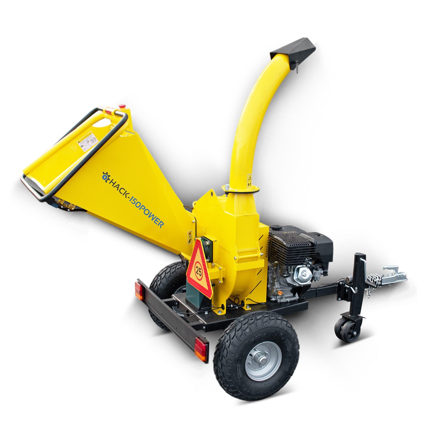 BAMATO Häcksler HACK-150POWER, 12 cm max. Astdurchmesser, (1-St), E-Start, Luftbereifung, Holzhäcksler, 9kw Häcksler