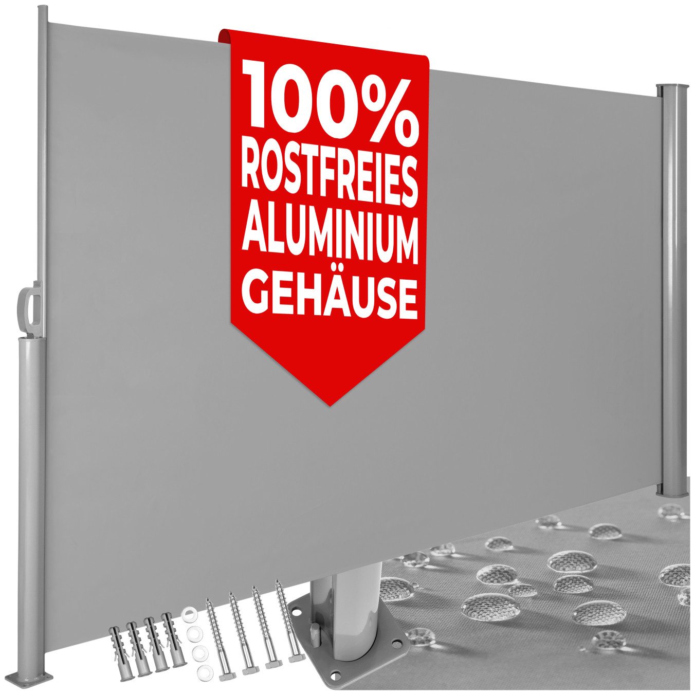 tectake Seitenarmmarkise Seitenmarkise aus Aluminium