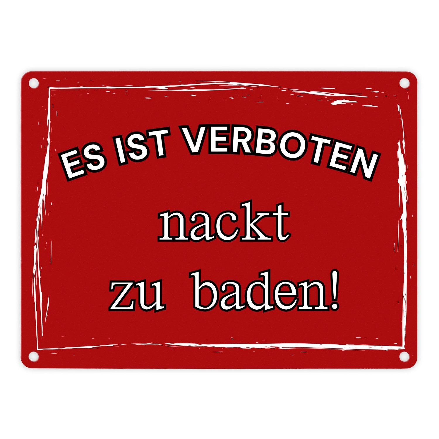 Metallschild Es ist verboten nackt zu baden Metallschild in 15x20 cm