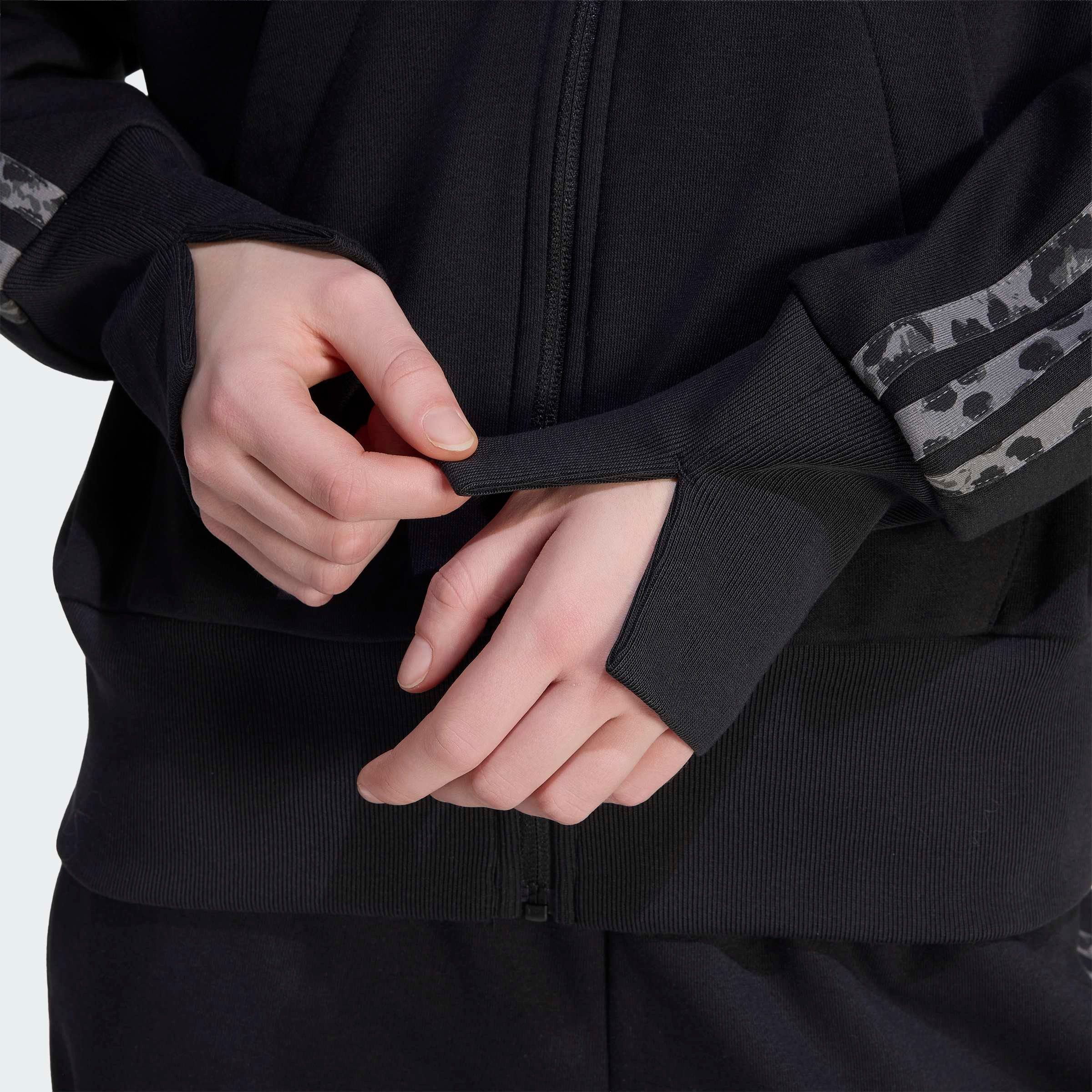 adidas Sportswear Kapuzensweatjacke SEASONAL ESSENTIALS 3-STREIFEN, ANIMALPRINT