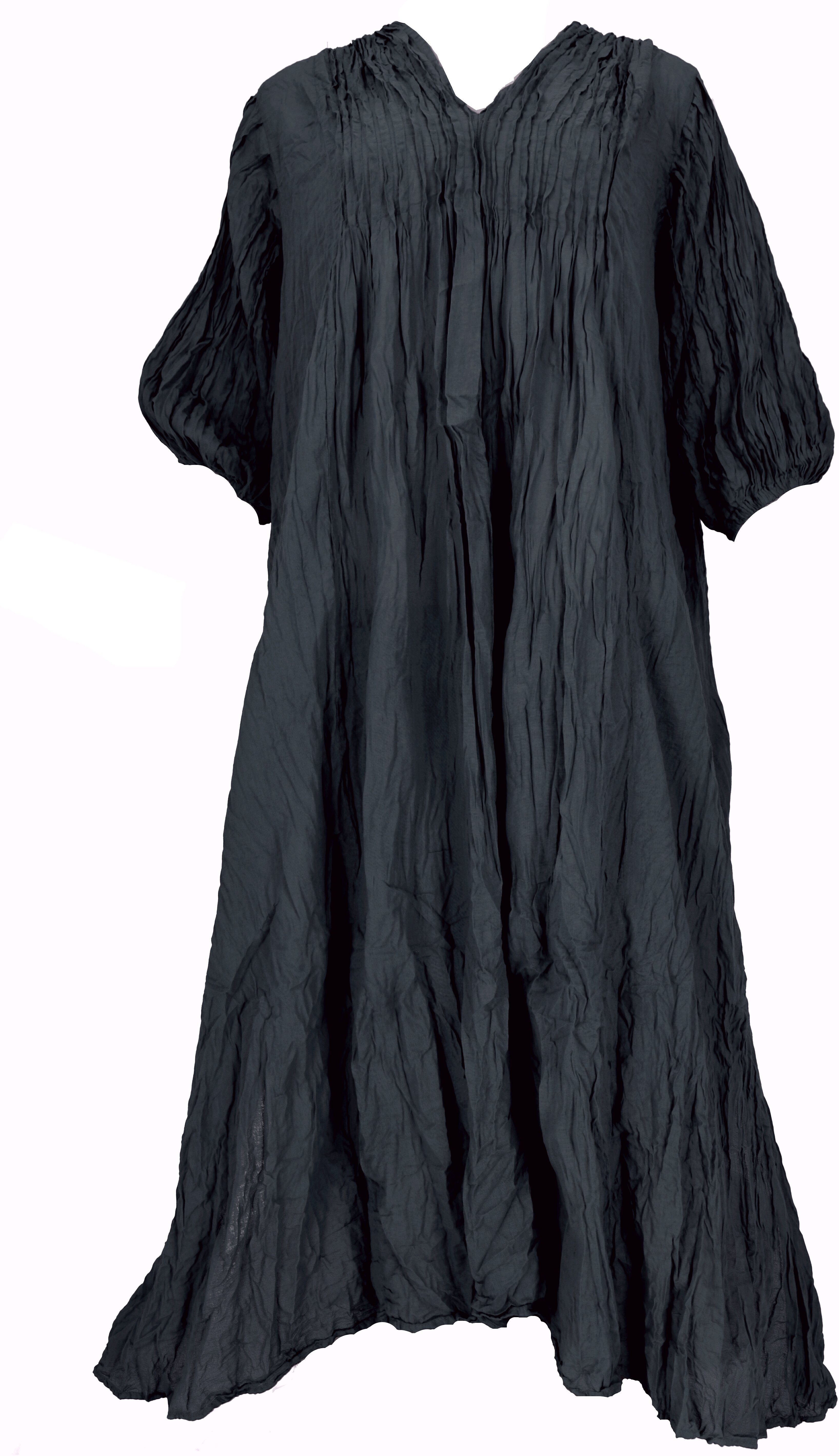Bekleidung luftiges Sommerkleid Midikleid langes Boho Maxikleid, für.. schwarz alternative Guru-Shop