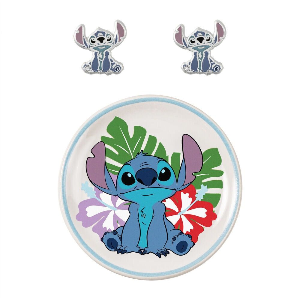 Disney Paar Ohrstecker Disney Stitch Ohrringe+Schmuckplatte