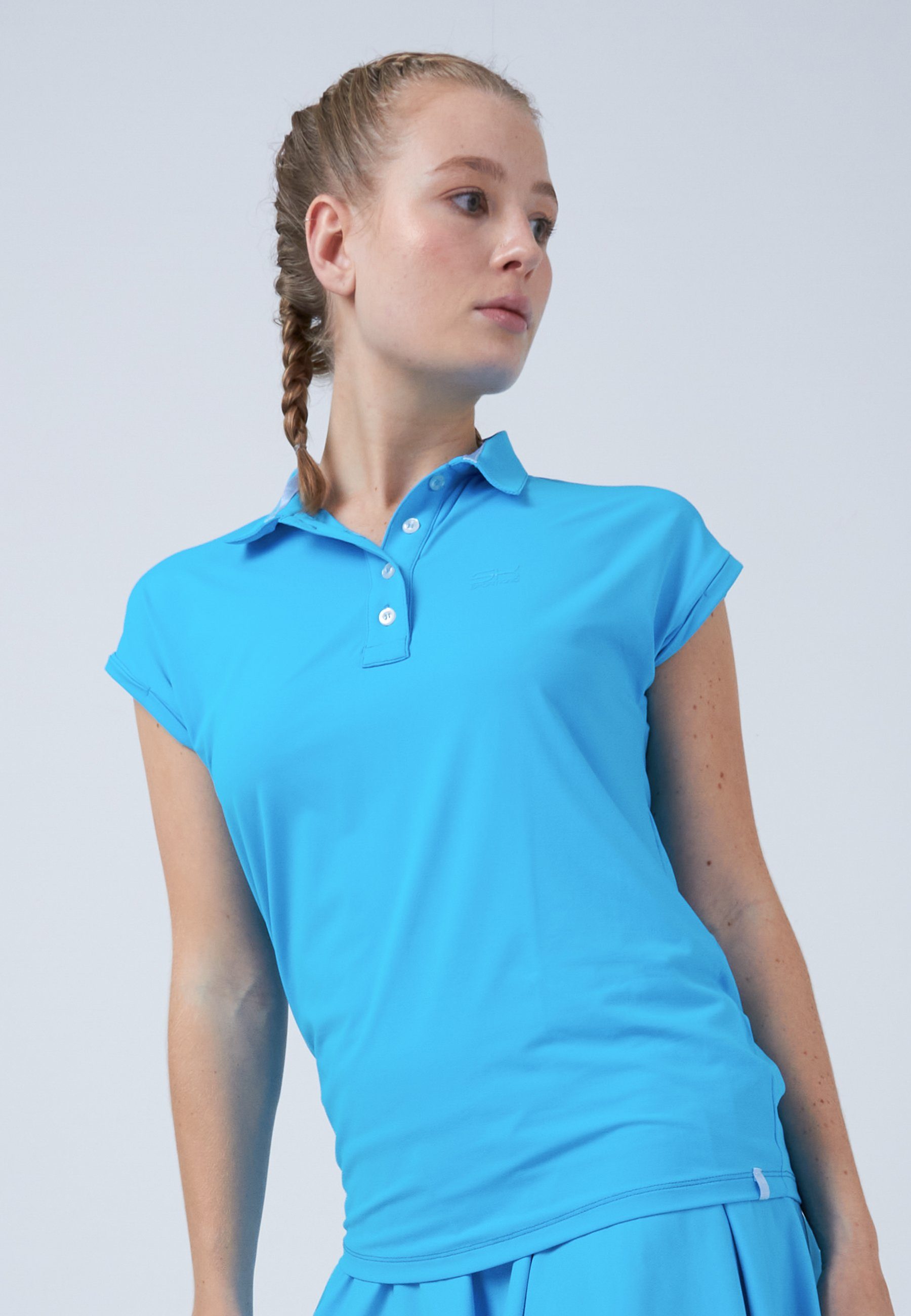 hellblau Golf Shirt Funktionsshirt & Polo SPORTKIND Loose-Fit Mädchen Damen