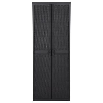 vidaXL Kleiderschrank Gartenschrank Schwarz 65x45x172 cm Kunststoff