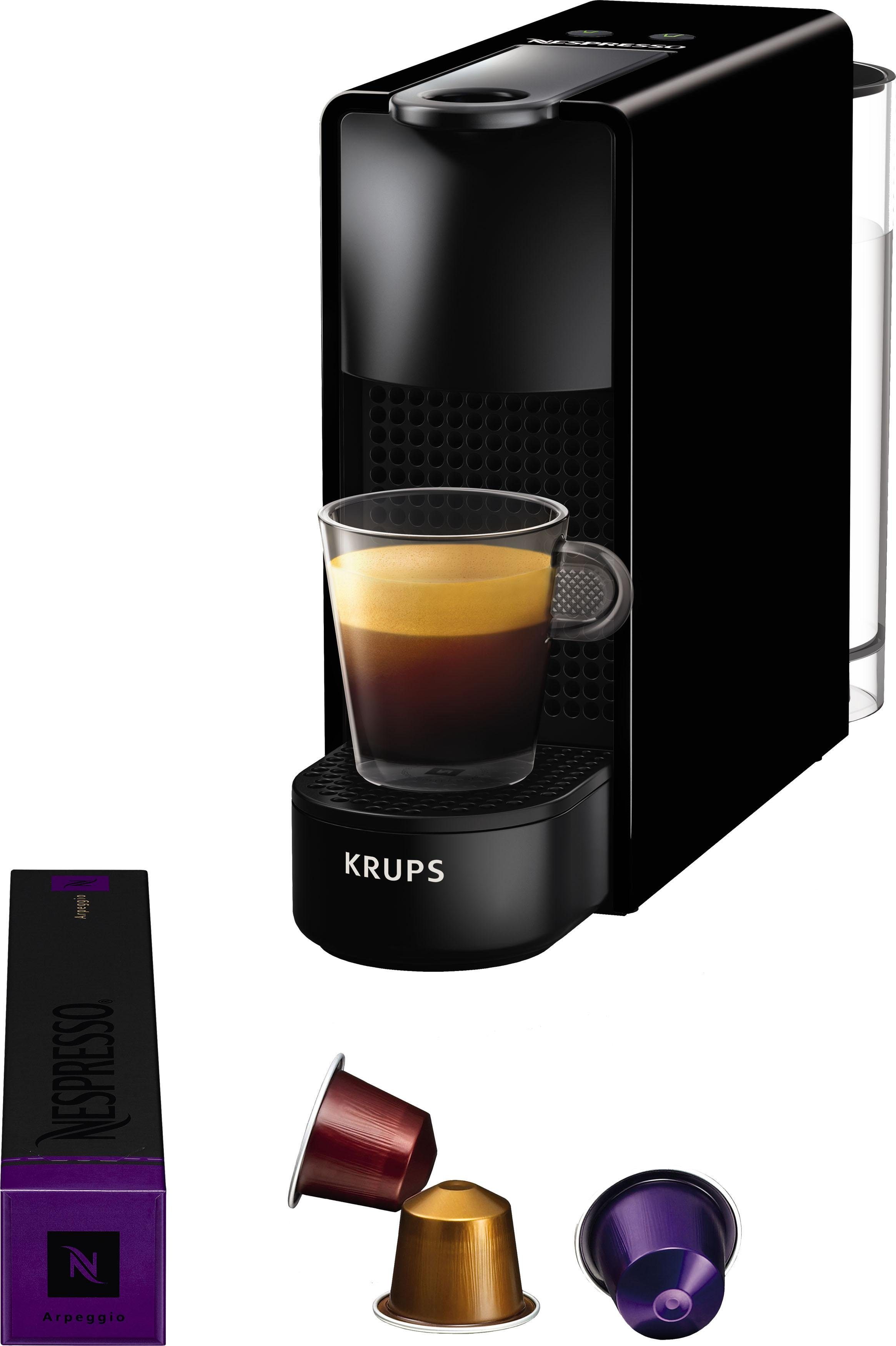 Nespresso Kapselmaschine XN1108 Essenza Mini von Krups, Pumpendruck: 19 Bar, inkl. Willkommenspaket mit 14 Kapseln | Kapselmaschinen