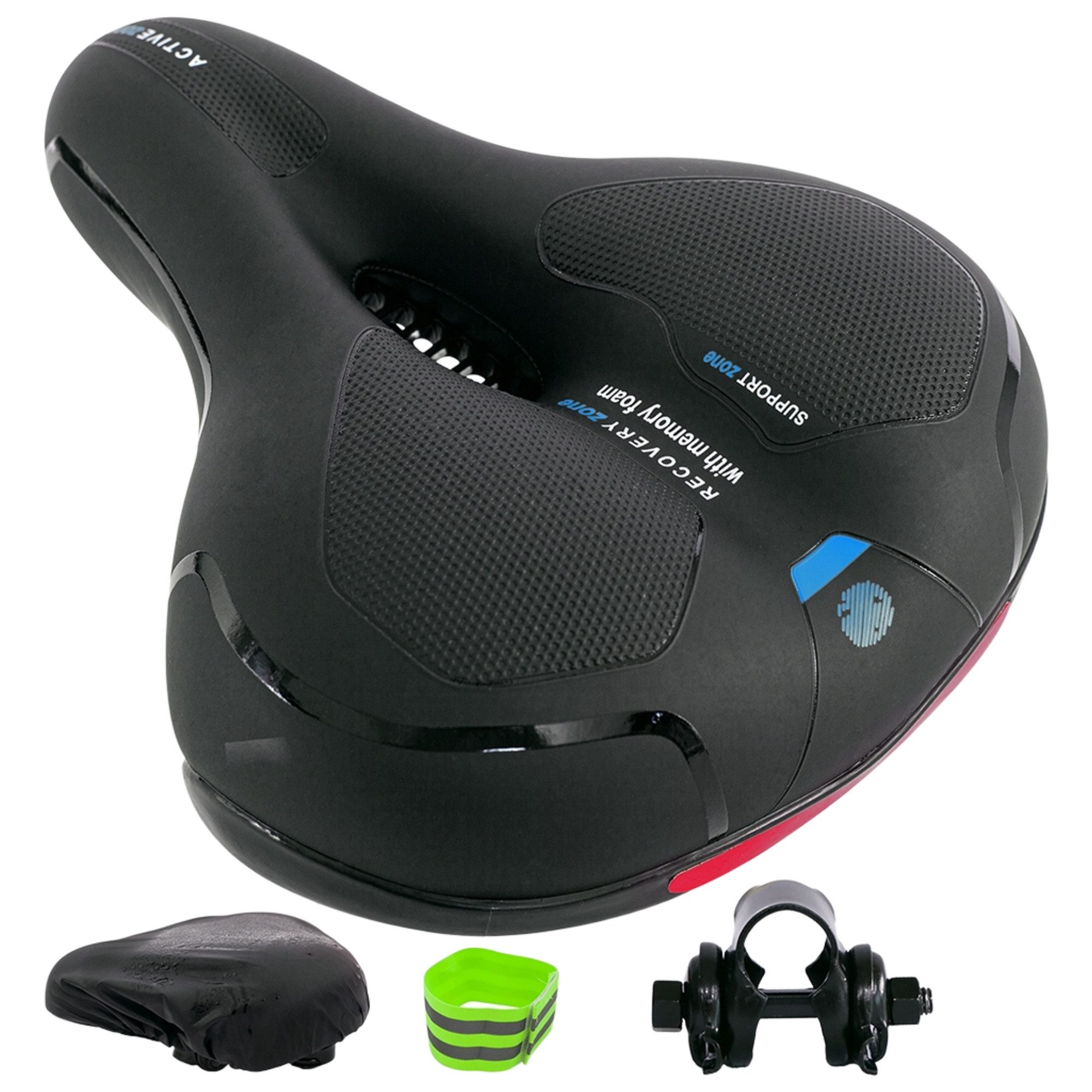 Melko Fahrradsattel Ergonomischer Fahrradsattel Stahl mit Gel Memory-Schaum Mountainbike (Stück), Atmungsaktiv