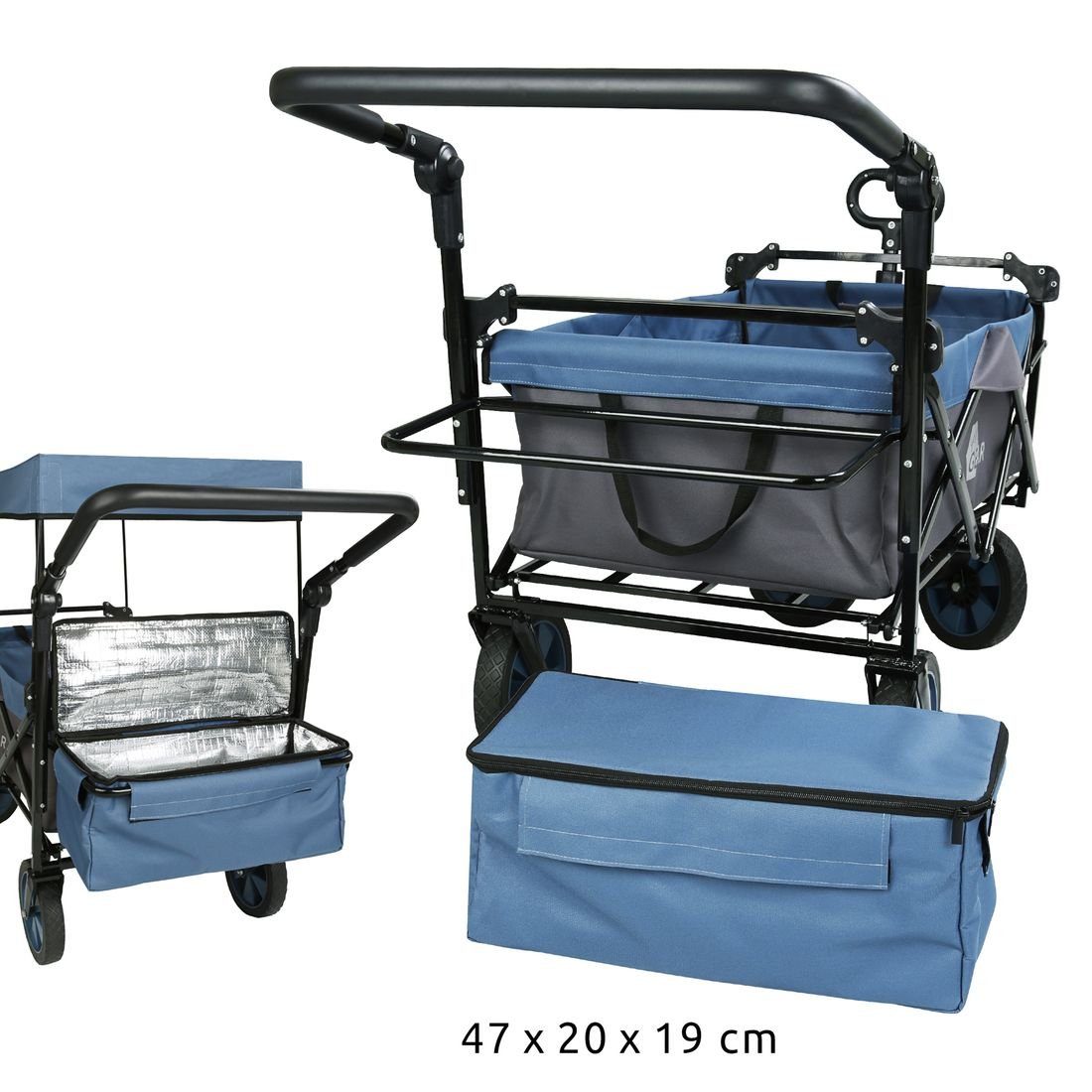 yourGEAR Bollerwagen your GEAR Trolley Cirrus XL Bollerwagen Dach Bremsen Kühltasche 80 kg
