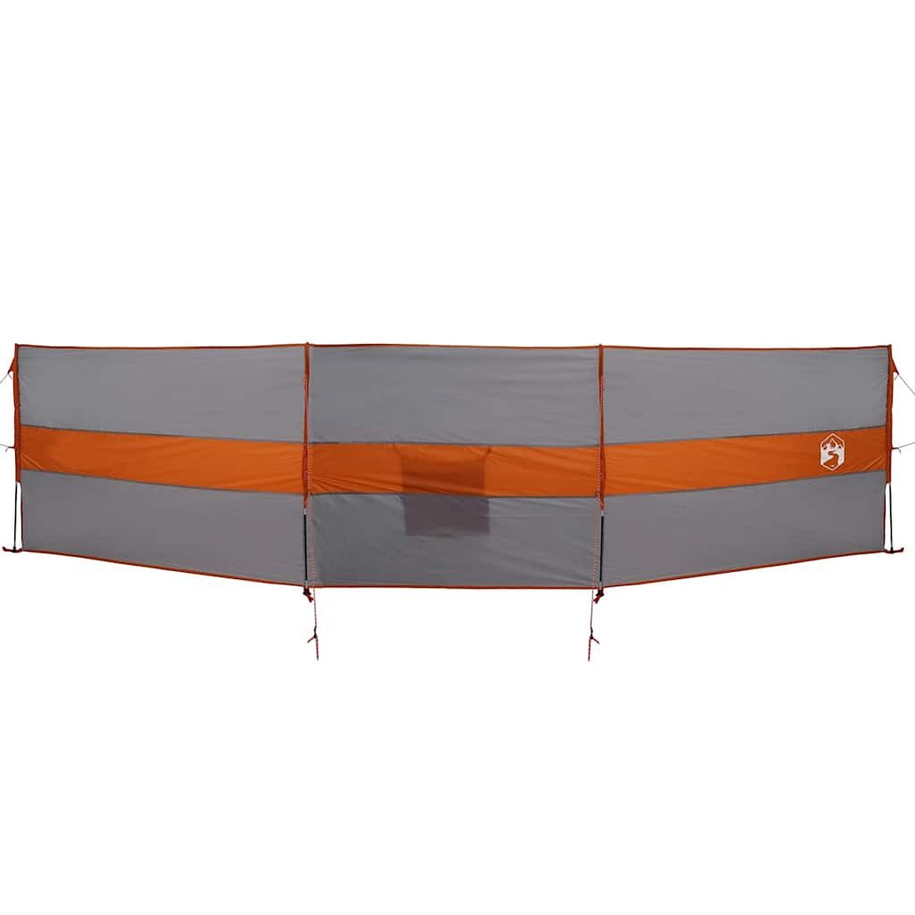vidaXL Pavillon Camping-Windschutz Grau und Orange 490x123 cm Wasserdicht