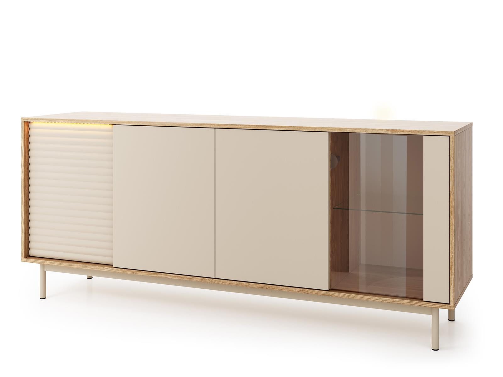 Compleo Schubkastenkommode mit 4 Türen, Scandi design, Modern Kommode