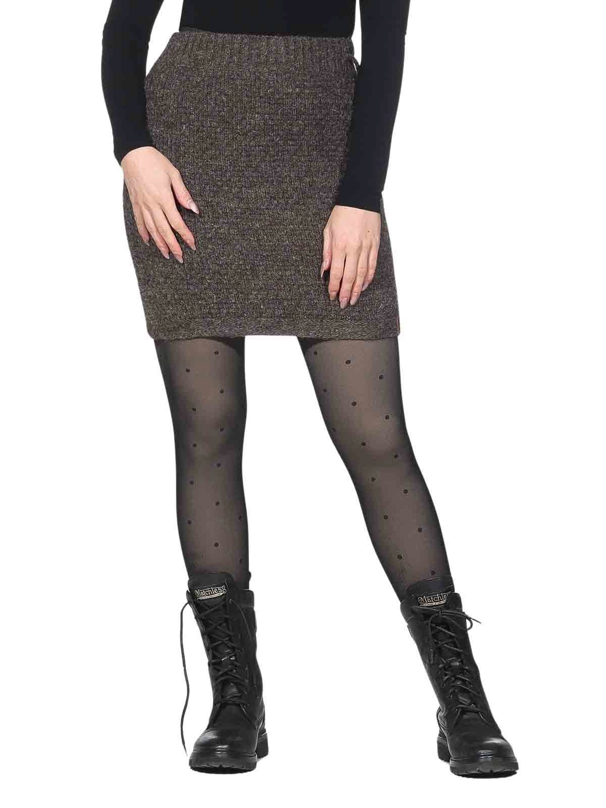 KUNST UND MAGIE Strickrock Klassischer Boho Strickrock Rock Winter Wolle