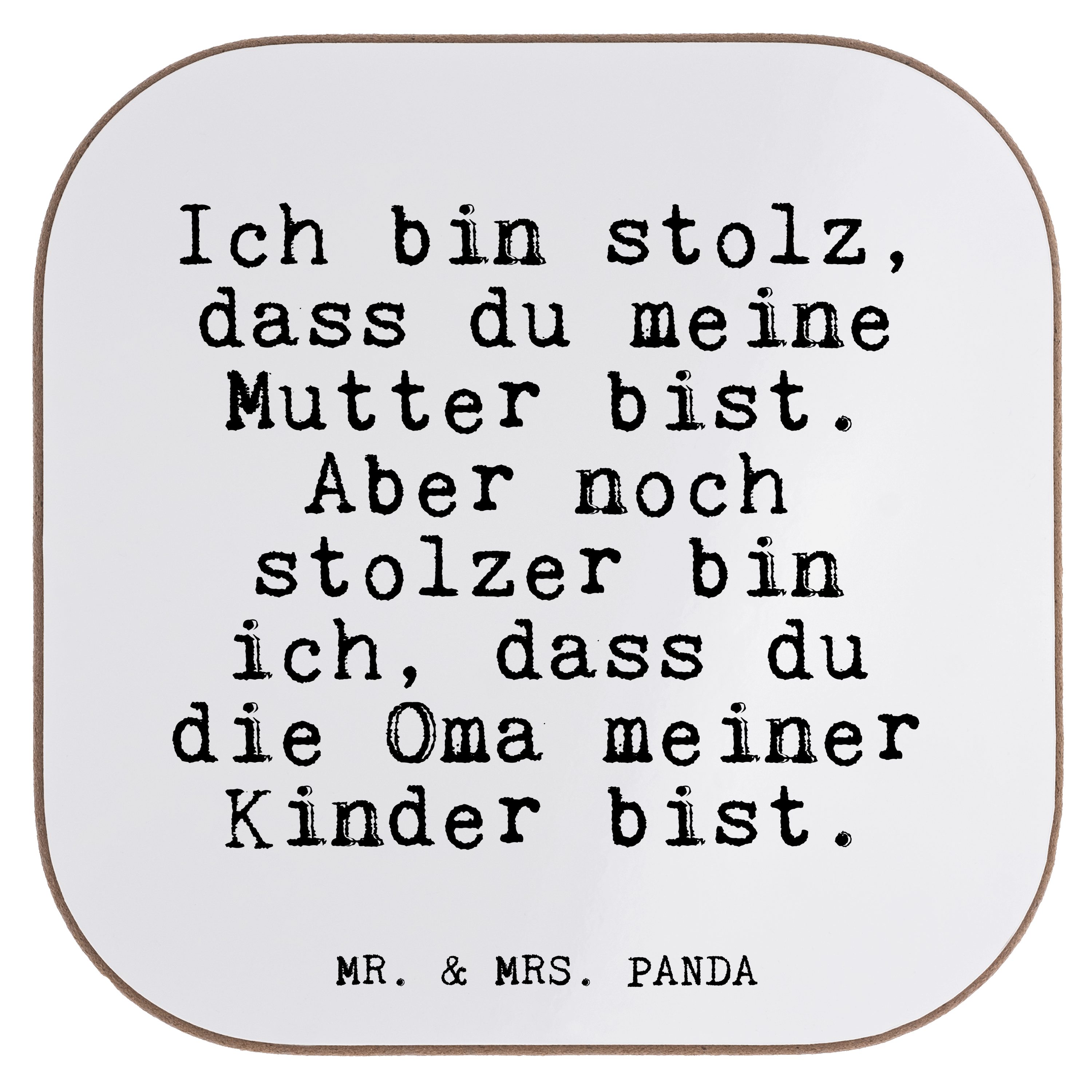 Mr. & Mrs. Panda Getränkeuntersetzer »Ich bin stolz, dass... Weiß