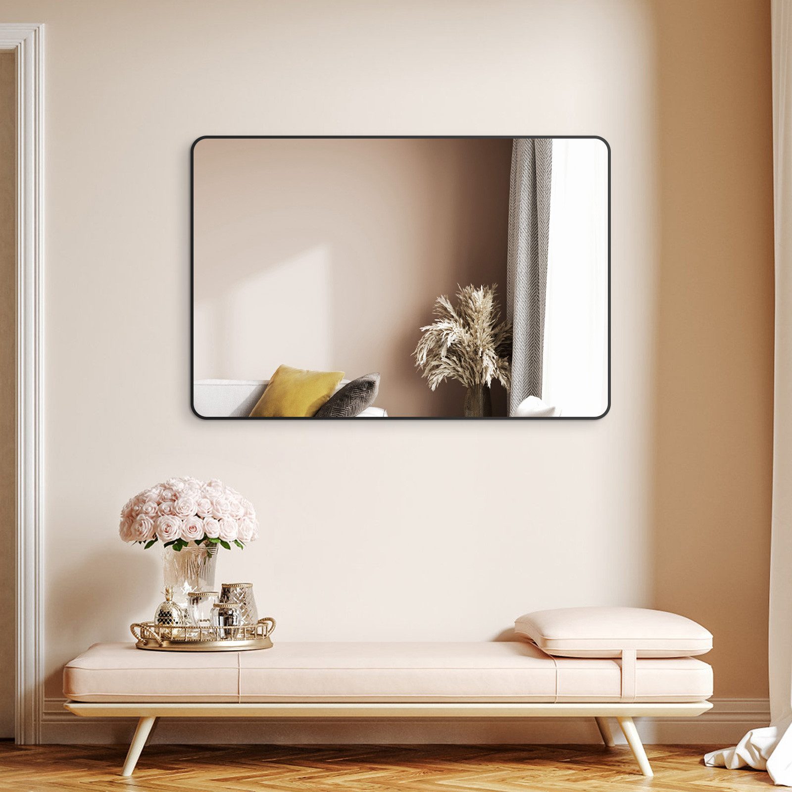 Hopibath Wandspiegel groß modern flur schwarz günstig online kaufen