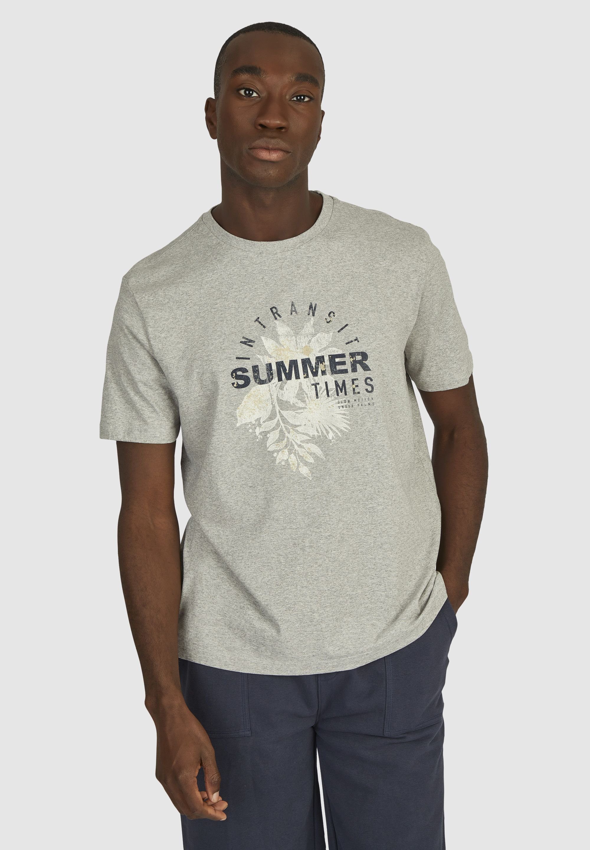 T-Shirt HECHTER grey Rundhalsausschnitt PARIS mit