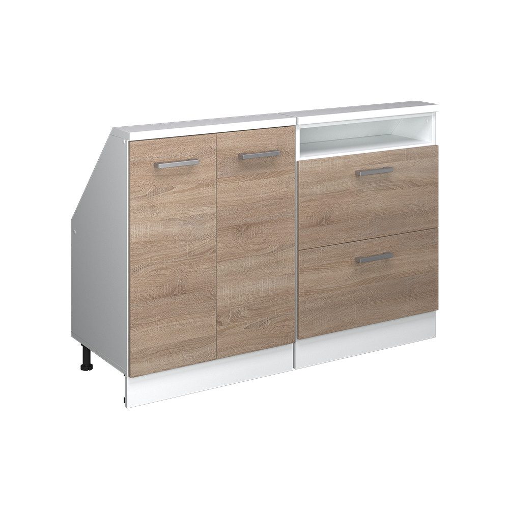 Vicco Unterschrank R-Line, Sonoma/Weiß, 120 cm günstig online kaufen