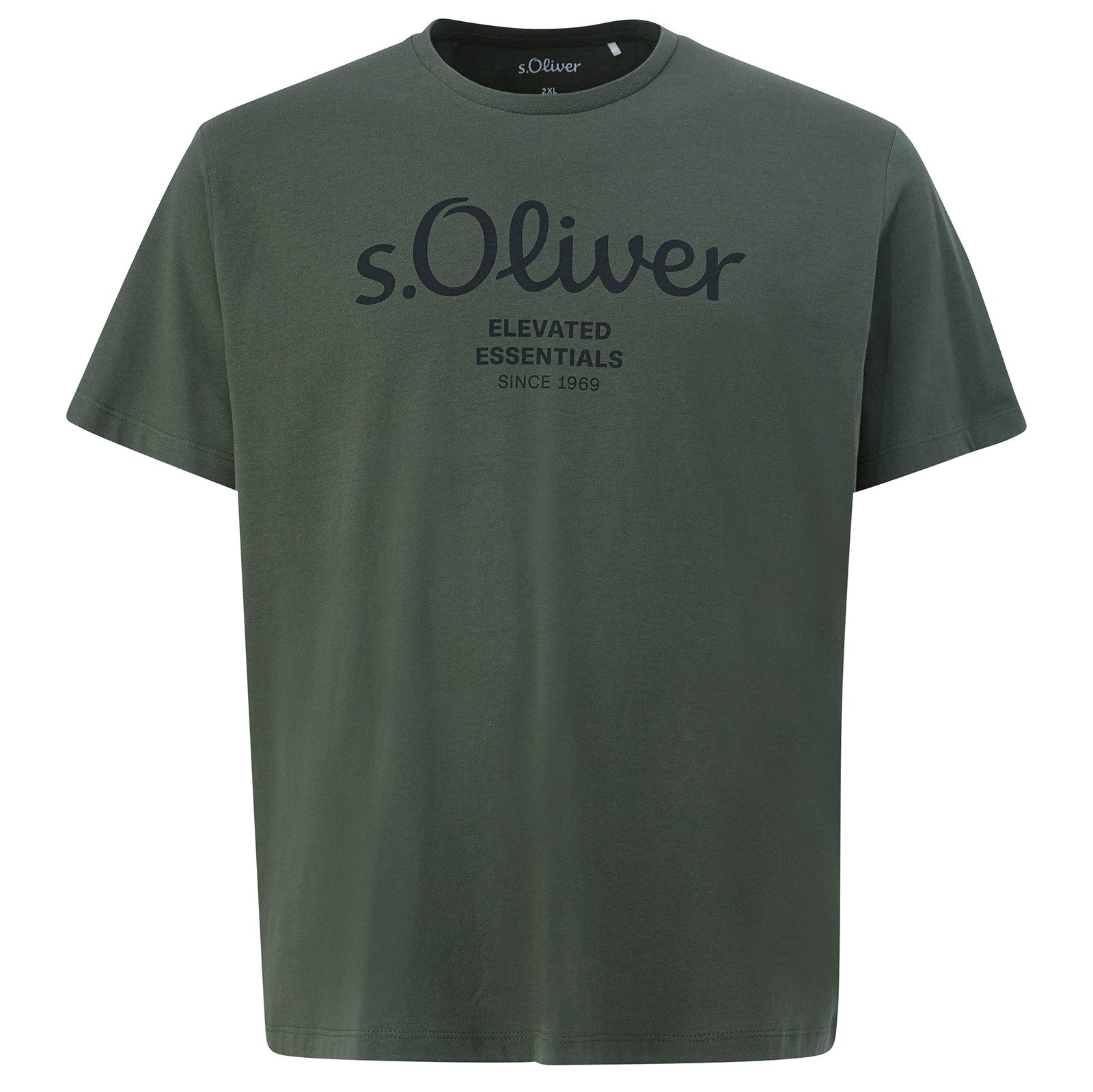 s.Oliver Rundhalsshirt s.Oliver Übergrößen T-Shirt oliv günstig online kaufen