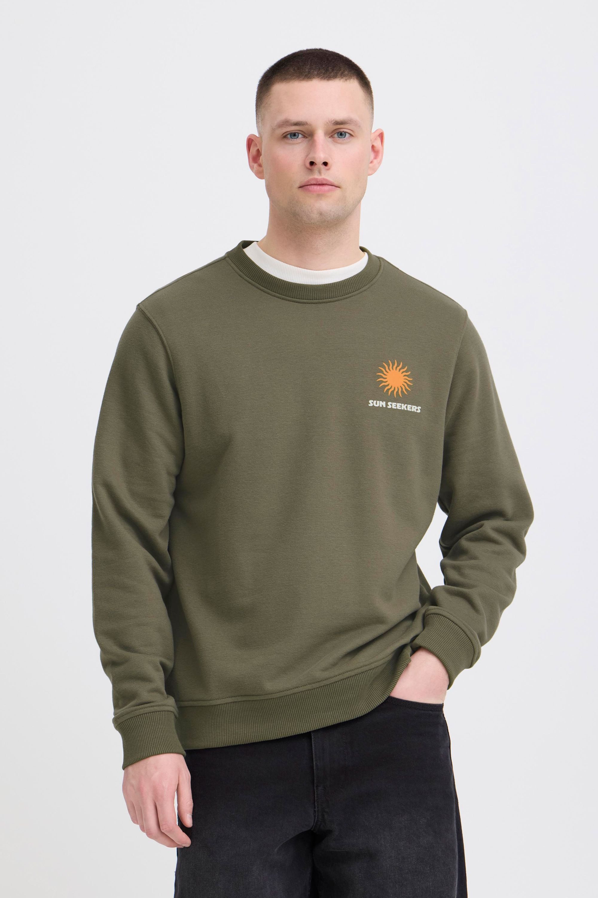 Blend Rundhalspullover BHKonsta Moderner Sweatpullover mit dezentem Print