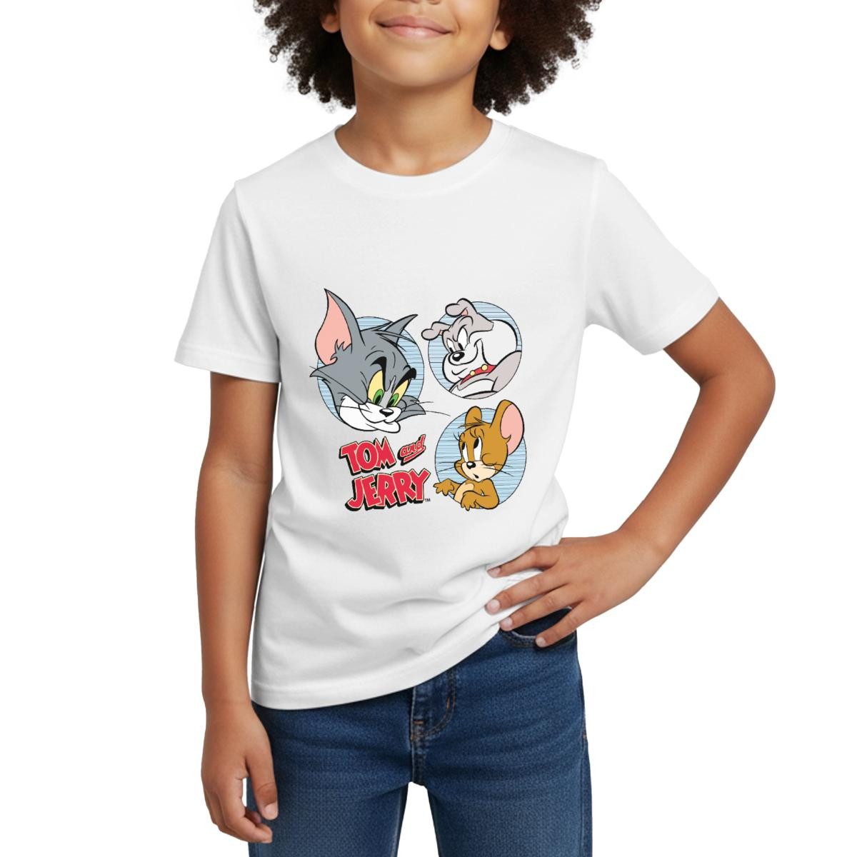 T-Shirt Tom Und Jerry Spike, Tom und Jerry Kacheln Kinder T-Shirt