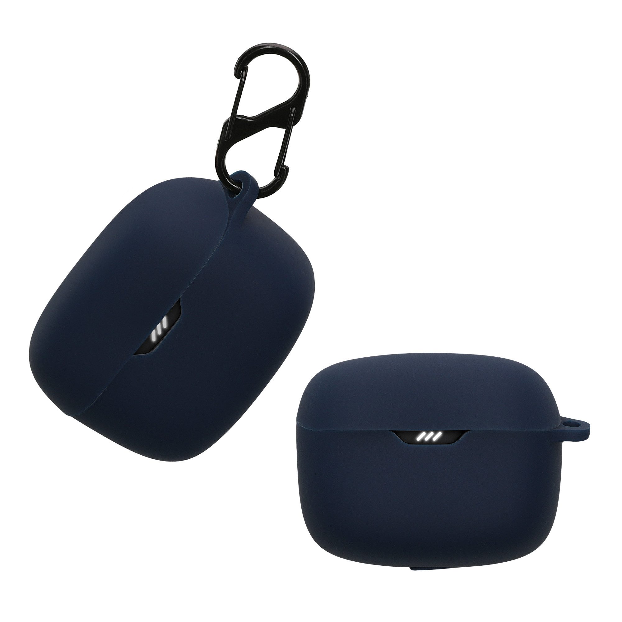 kwmobile Kopfhörer-Schutzhülle Schutzhülle für JBL Tune Buds Hülle, TPU Silikon Case für Kopfhörer Ladecase stoßfestes Cover mit Karabiner