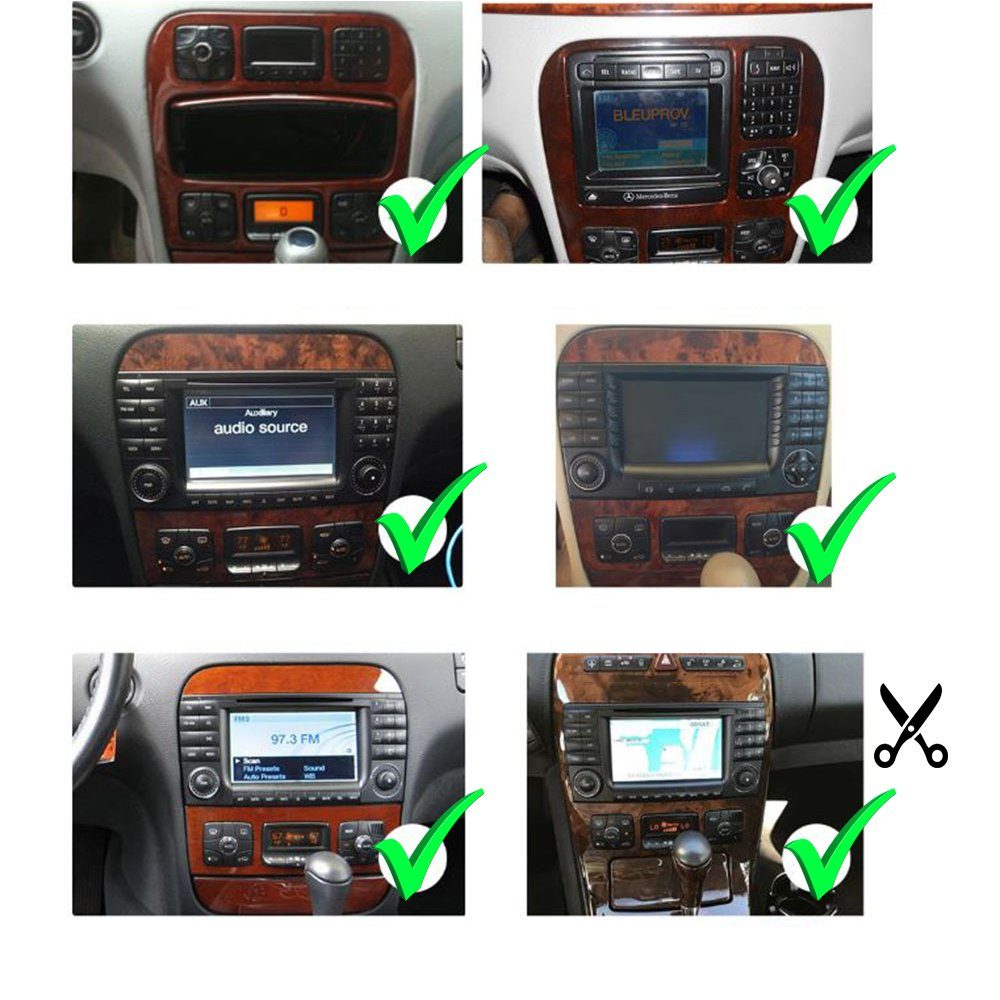 CarPlay Für Mercedes GPS Autoradio TAFFIO Einbau-Navigationsgerät 7" C215 Android W220 Touchscreen