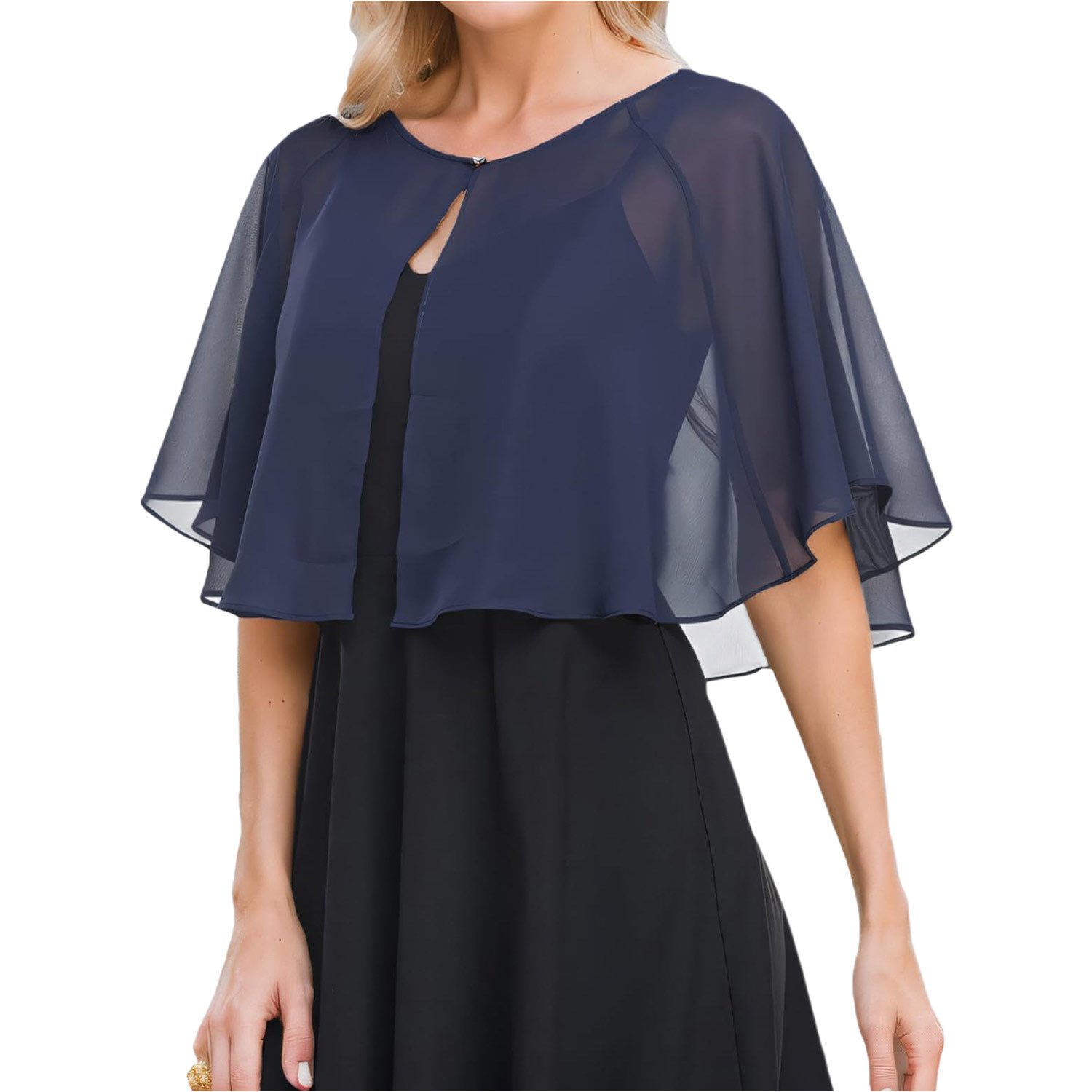 Refttenw Poncho Damen Chiffon Bolero,Chiffon Umhang,Schultertuch,Strickjacke