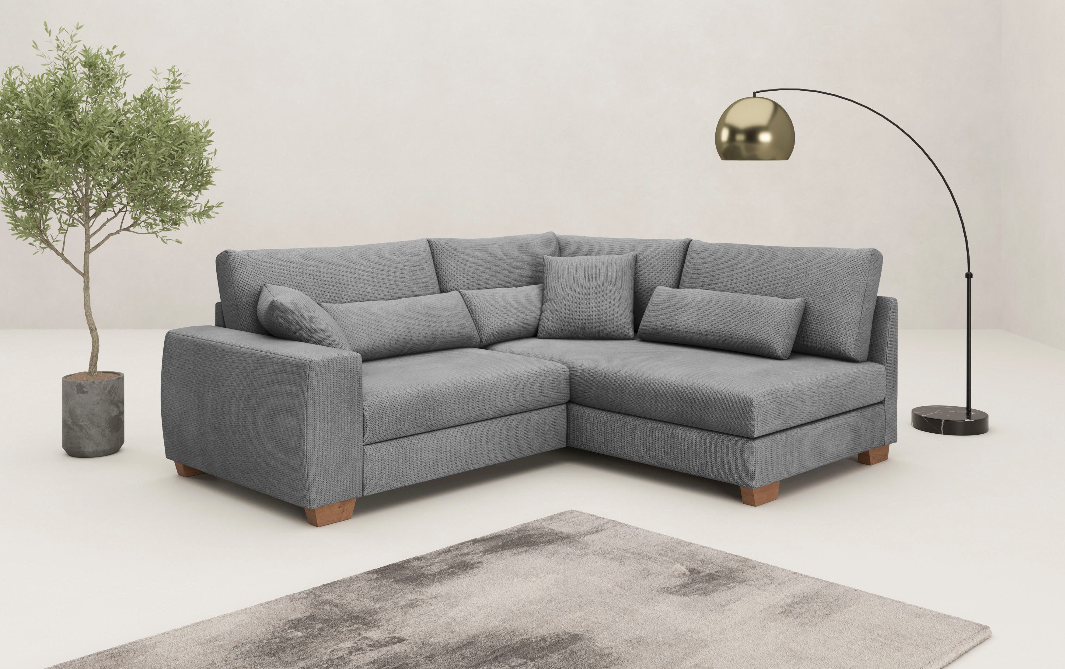 Mr. Couch Ecksofa "Hilla L-Form, bis 140 kg belastbar" mit Taschenfederkern günstig online kaufen