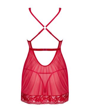 Obsessive Negligé Babydoll Lacelove rot mit String Nachthemd (2-tlg)