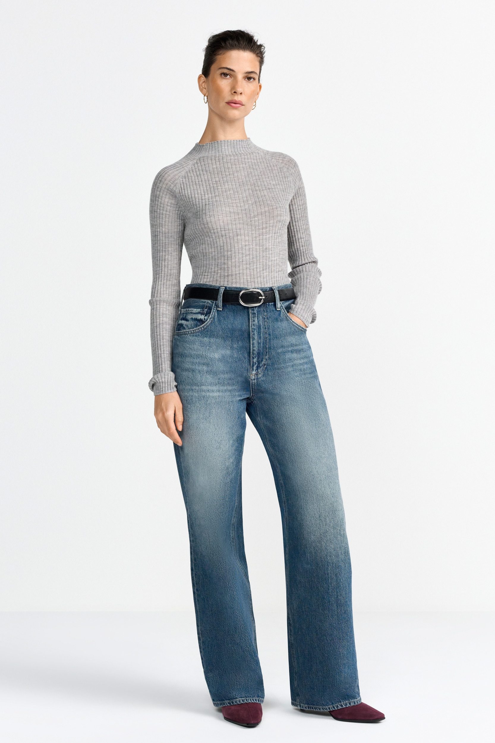 RICHROYAL Wollpullover Merino Rib Mock-neck 845 günstig online kaufen