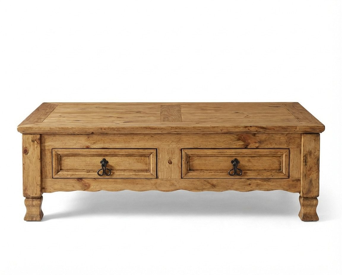 WOLF MÖBEL Wohnzimmertisch MEXIKO Couchtisch mit 2 Schubladen 120x80 (120x80x40), MEXIKO Couchtisch mit 2 Schubladen 120x80