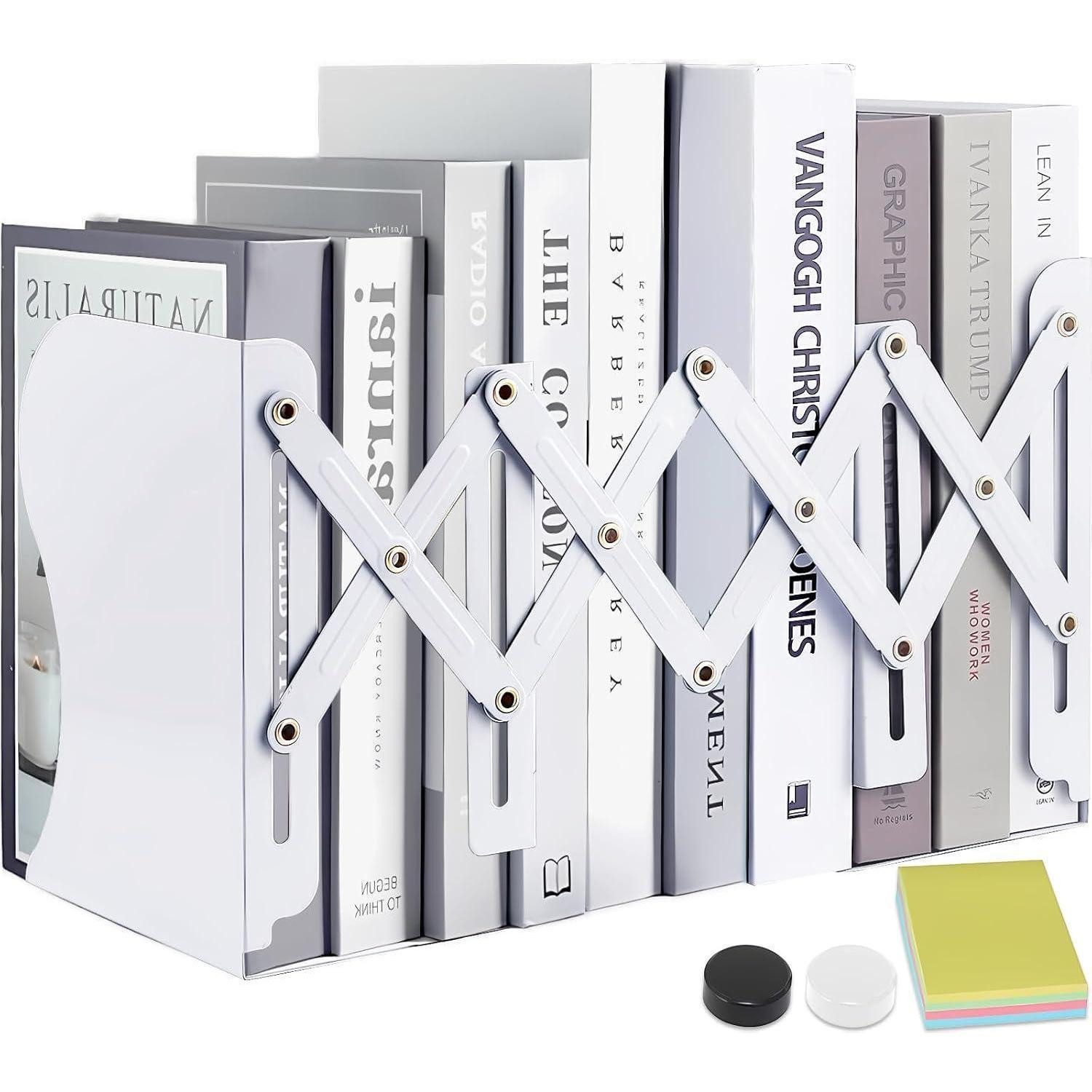 LuxusKollektion Buchstütze Buchstütze verstellbar Metall Kinder Bücherregal Büro Küche Weiß