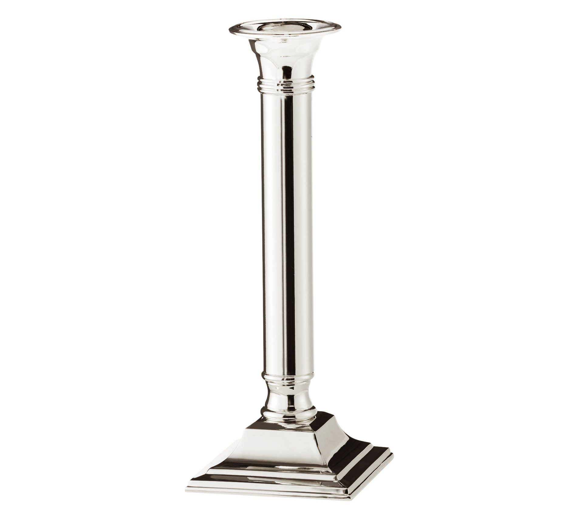 EDZARD Kerzenhalter Lincoln, Silber-Optik, für Stabkerzen, versilbert, anlaufgeschützt, H 23 cm