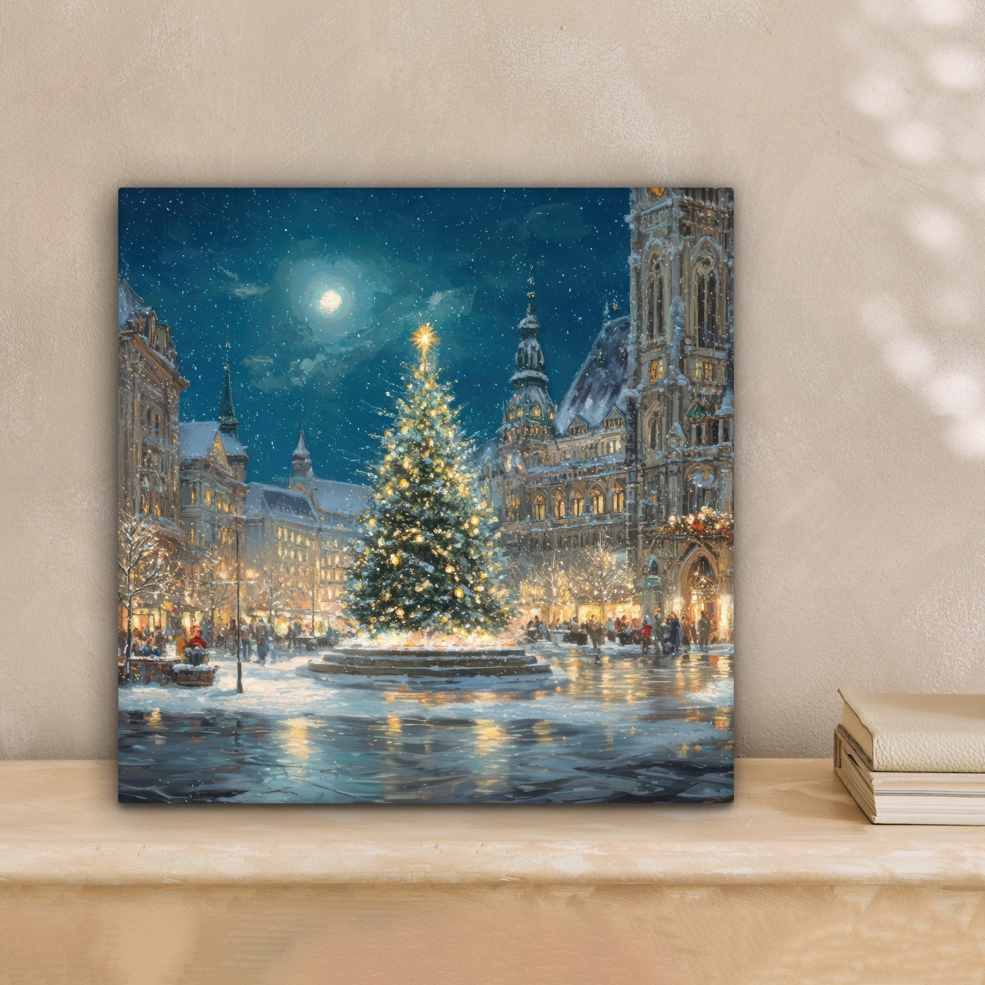 OneMillionCanvasses® Leinwandbild Heiligabend - Town Square - Mehrfarbig, F günstig online kaufen