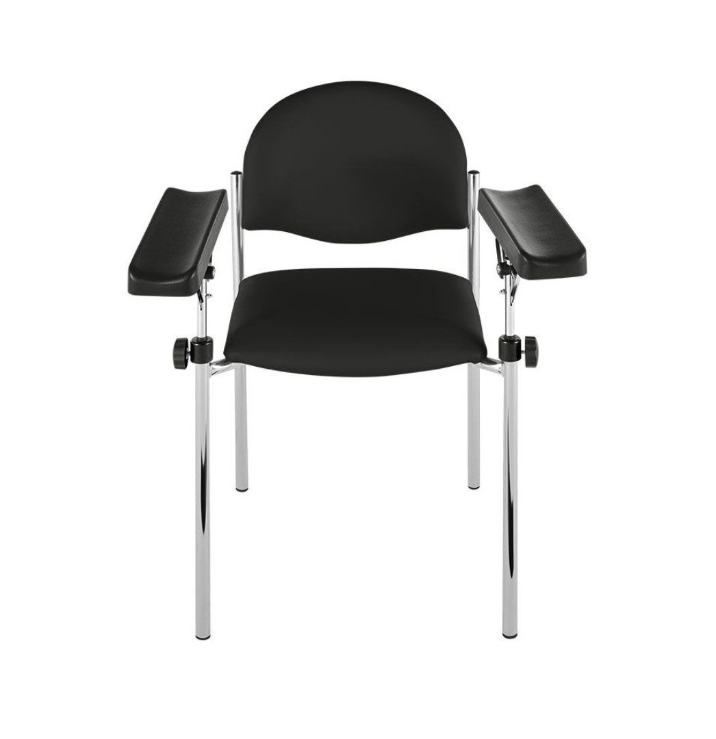 DocMed Stuhl Blutentnahmestuhl HAEMO-LINEA Vario Ecco Schwarz oder Beige (1 St), Zwei Armauflagen aus Integralschaum, Ergonomisches Rückenpolster