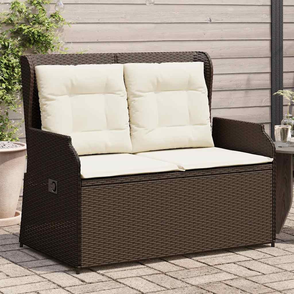 furnicato Gartensofa Garten-Relaxbank aus PE-Rattan Braun 110x67x95 cm
