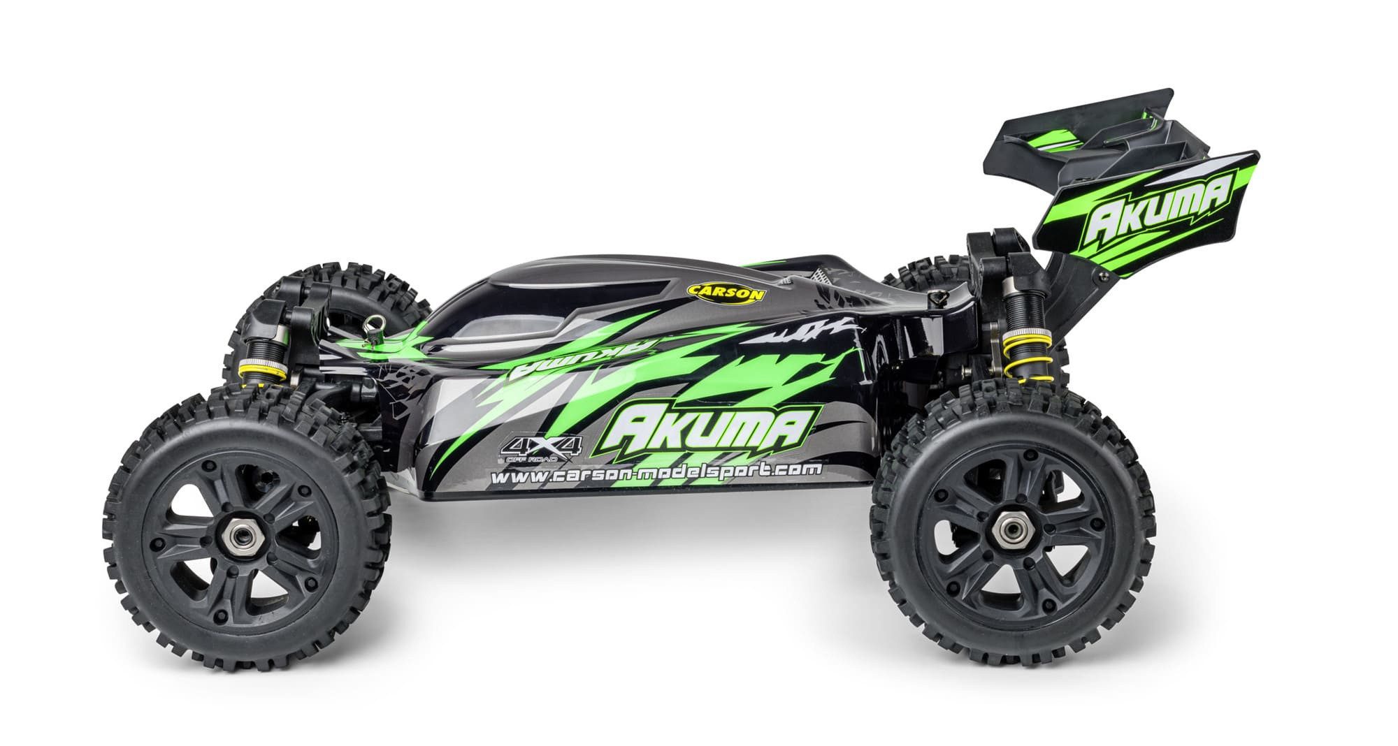 CARSON RC-Buggy Carson 1:8 Akuma Brushless RC Buggy 4WD 100% RTR SET grün