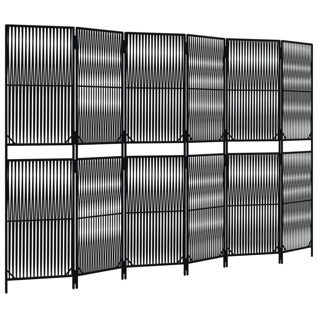 vidaXL Raumteiler Paravent 6-tlg. Schwarz Poly günstig online kaufen
