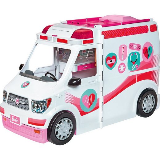 Mattel® Anziehpuppe »Barbie Krankenwagen 2-in-1 Spielset mit Licht &«