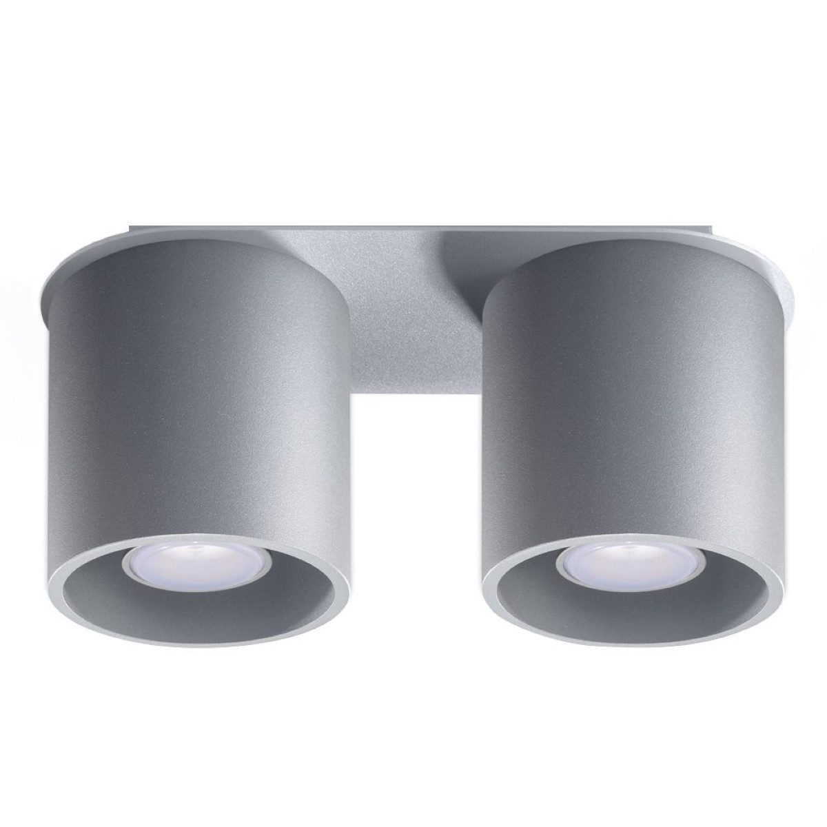 SOLLUX lighting Deckenleuchte Deckenleuchte Orbis 2 Grau, Nicht enthalten