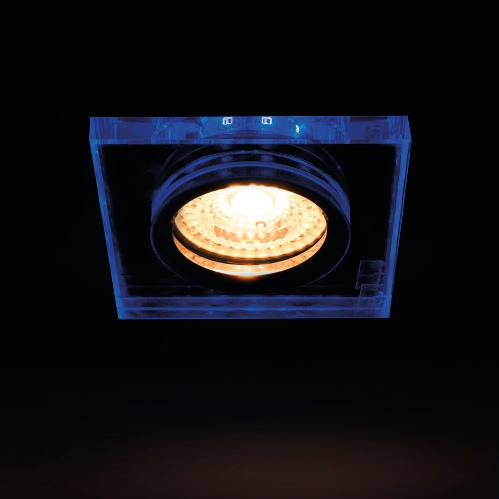 Wohn Glas Warmweiß, Spot LED Zimmer Einbau inklusive, im Decken etc-shop Einbaustrahler, Beleuchtung LED Leuchtmittel blau Lampe Deko