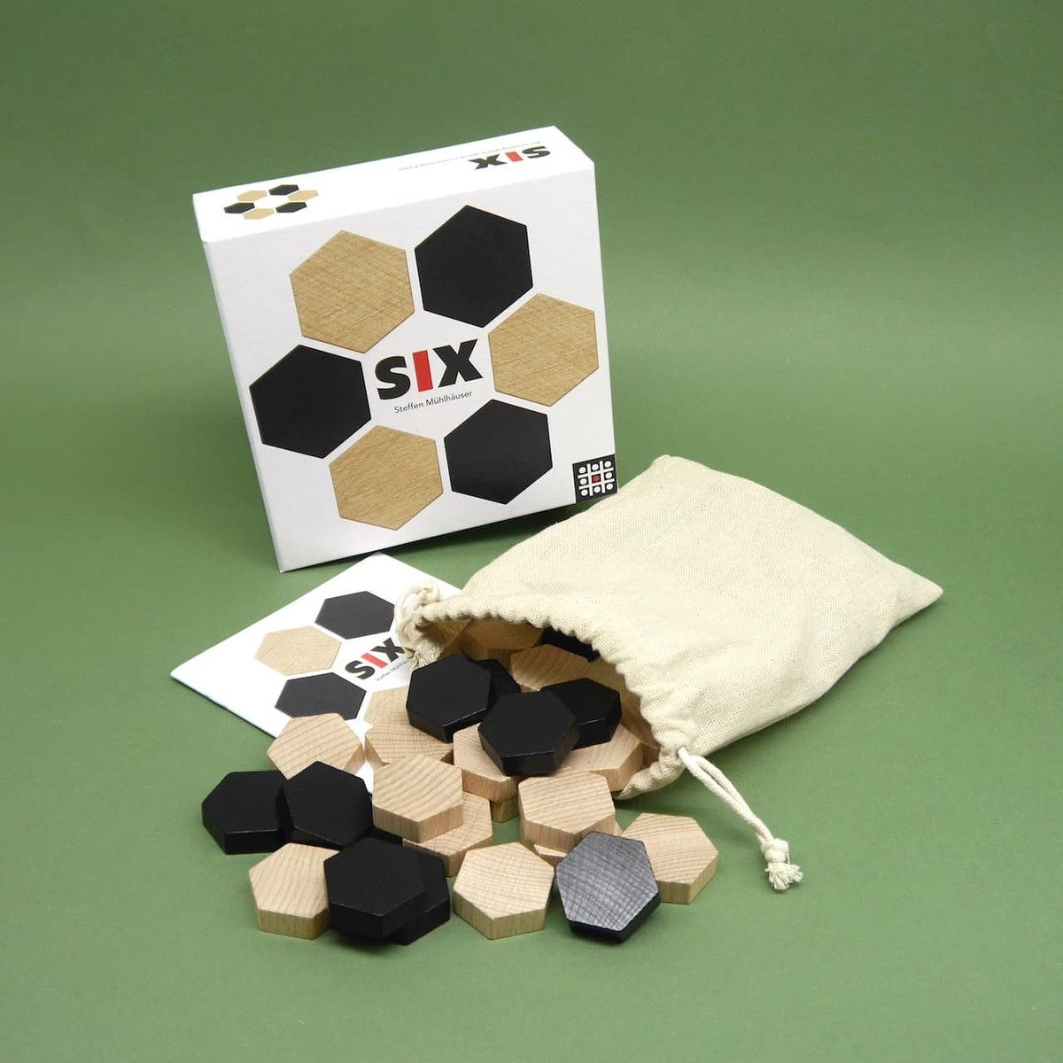 ROMBOL Denkspiele Spiel SIX - Sechs gewinnt!, Legespiel, Holzspiel