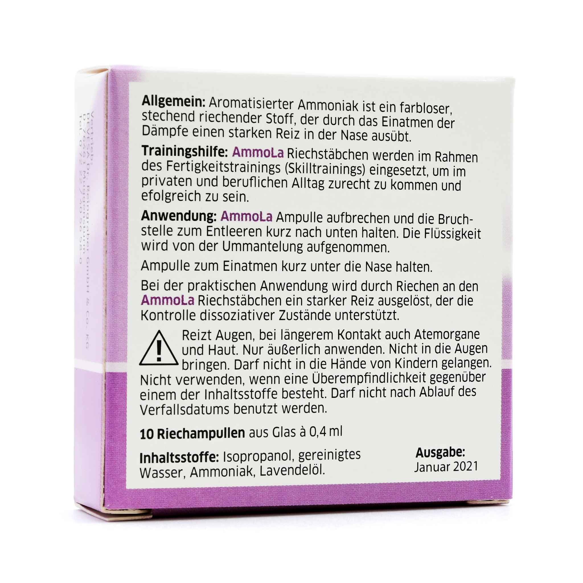 Ammerland Inhalator AMMOLA Riechstäbchen Riechampullen 10x0,4ml