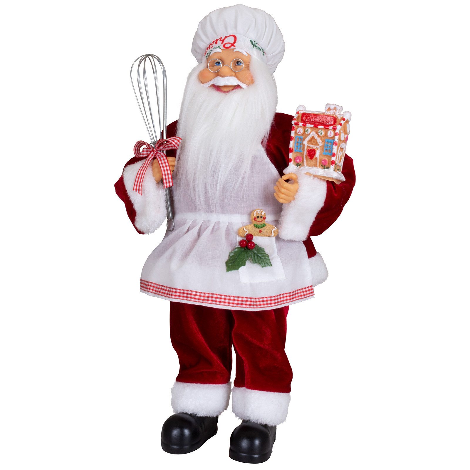 Christmas Paradise Weihnachtsmann Konditor Nicolas, 3 Größen (30-80cm) (Deko Figur, 1 St., stehend), Bäcker, rot-weiß